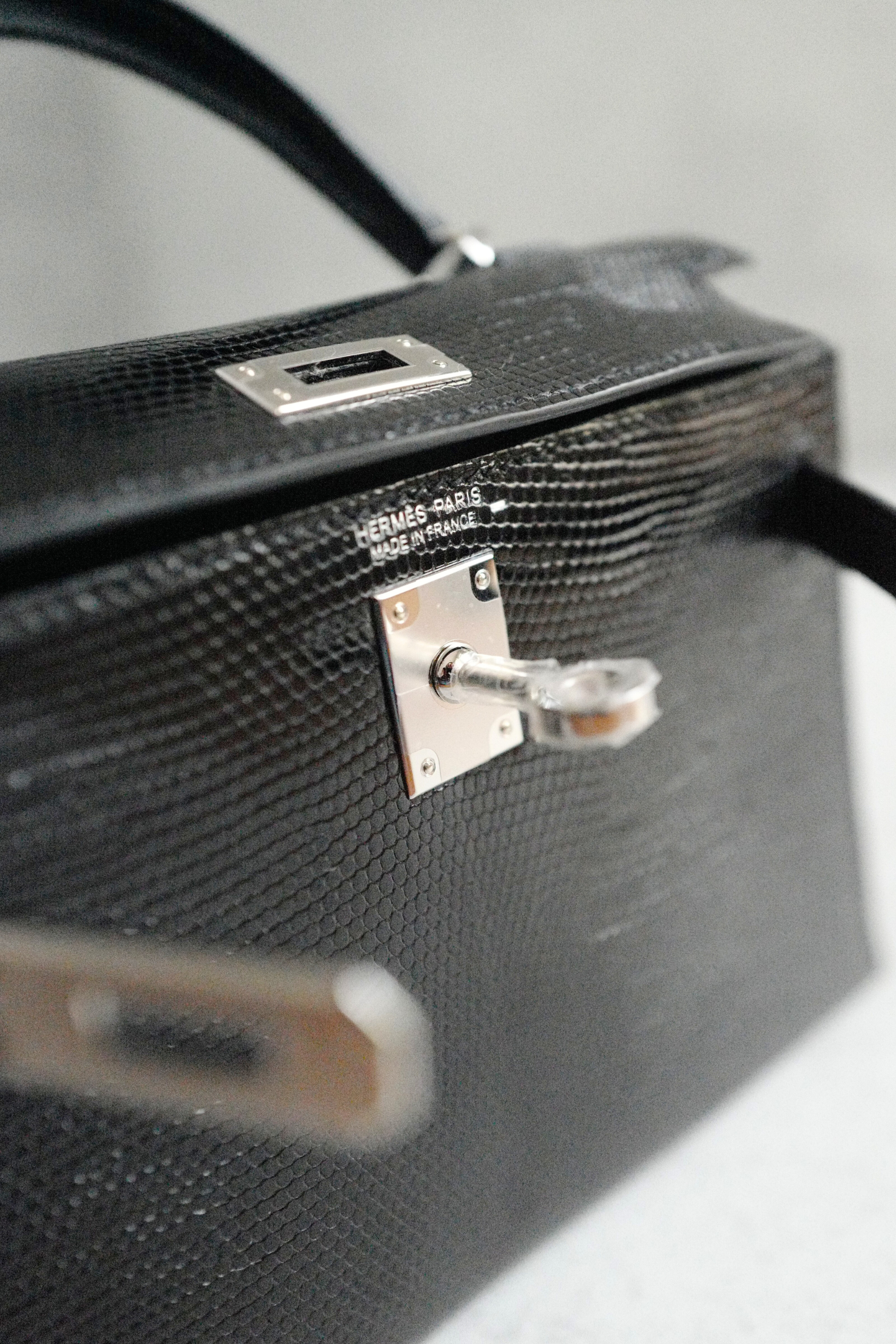 BNIB Hermès Mini Kelly 20 Noir Black Lizard Palladium Hardware Stamp W 2025