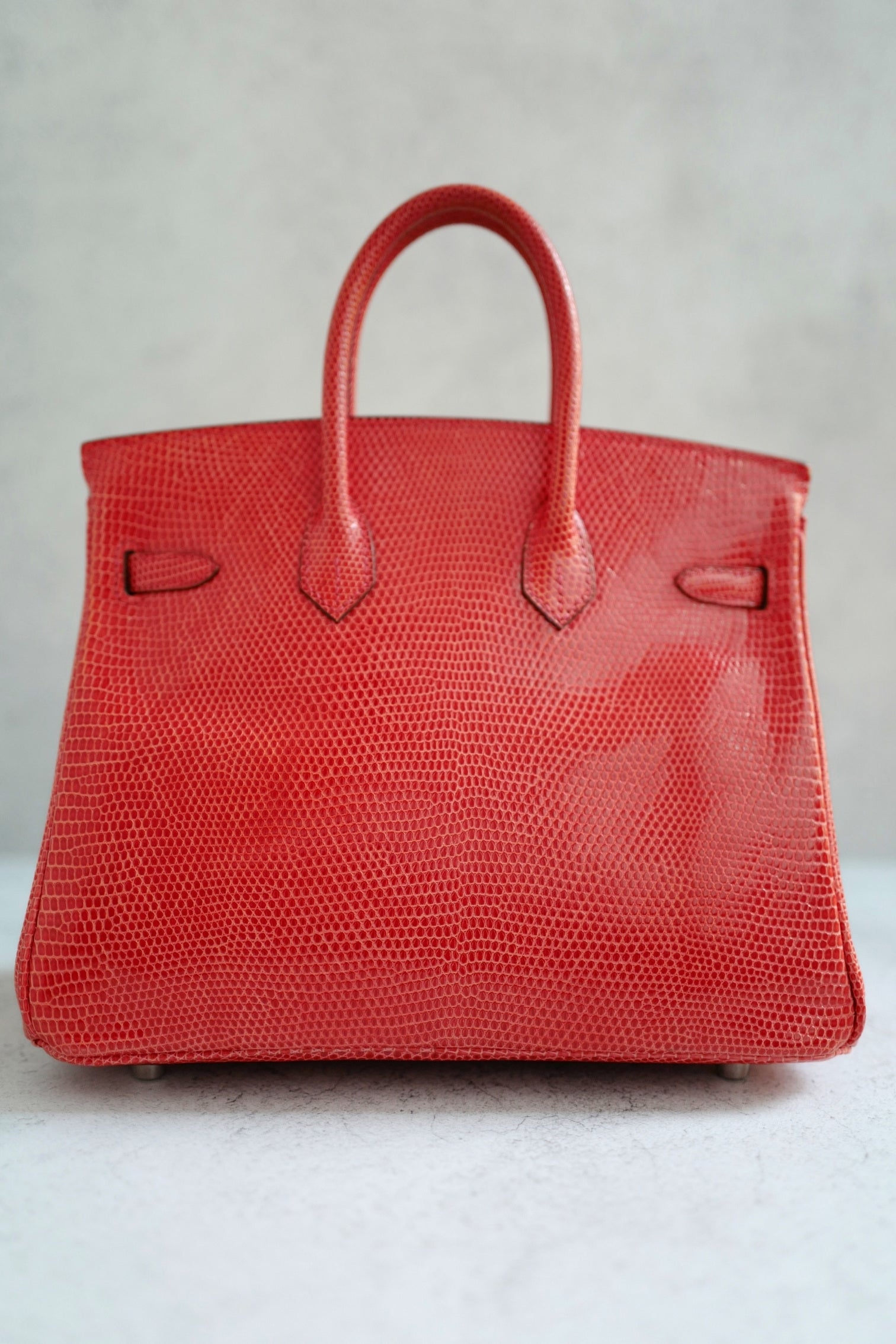 Hermes Birkin 25 Lizard In Bougainvillea Red With Palladium HW