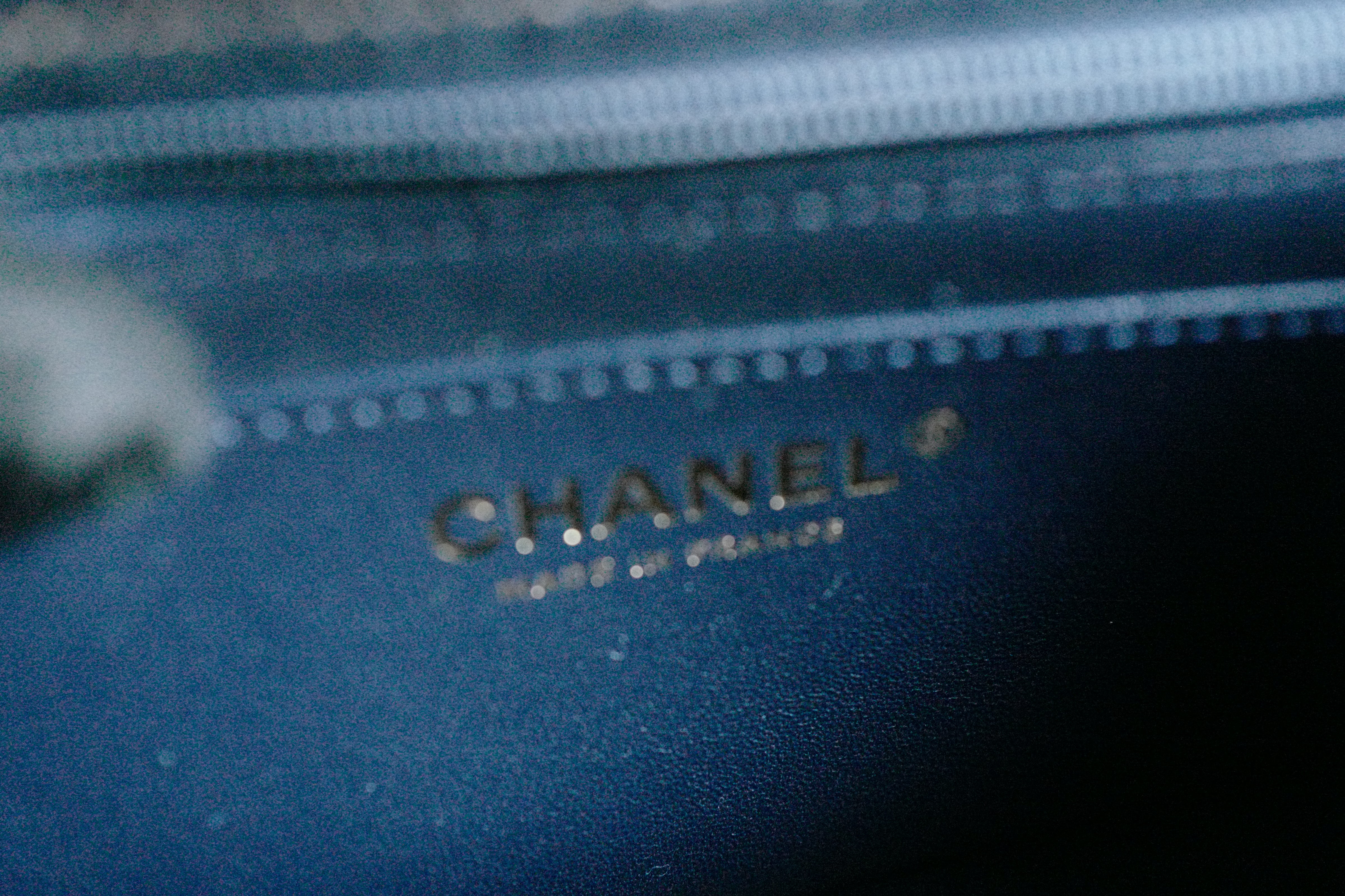 BNIB Chanel 25c Classic Mini Flap Bag in Denim Dark Blue Gold Hardware