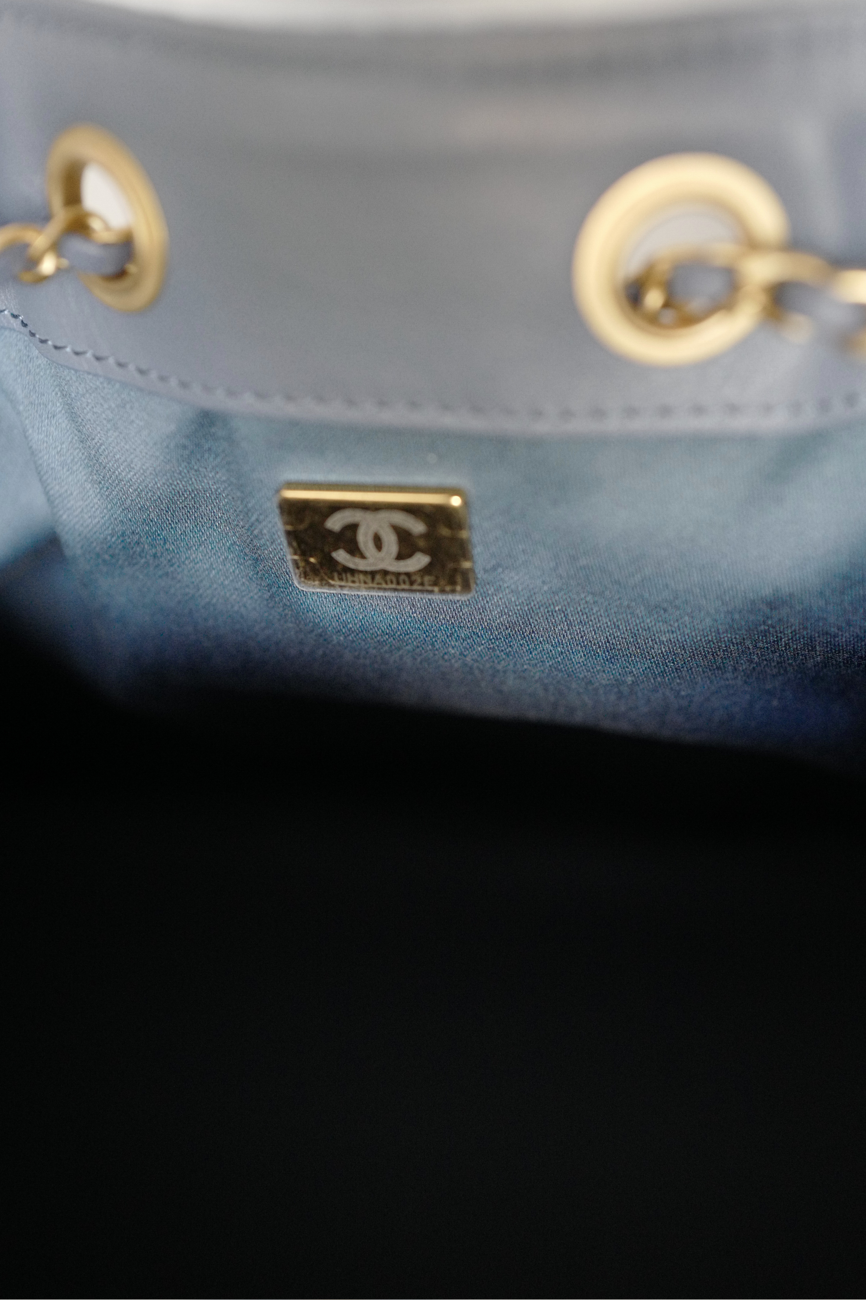 BNIB Chanel Hobo Bag 25K Blue Suede Quilted Gold Chain CC Logo