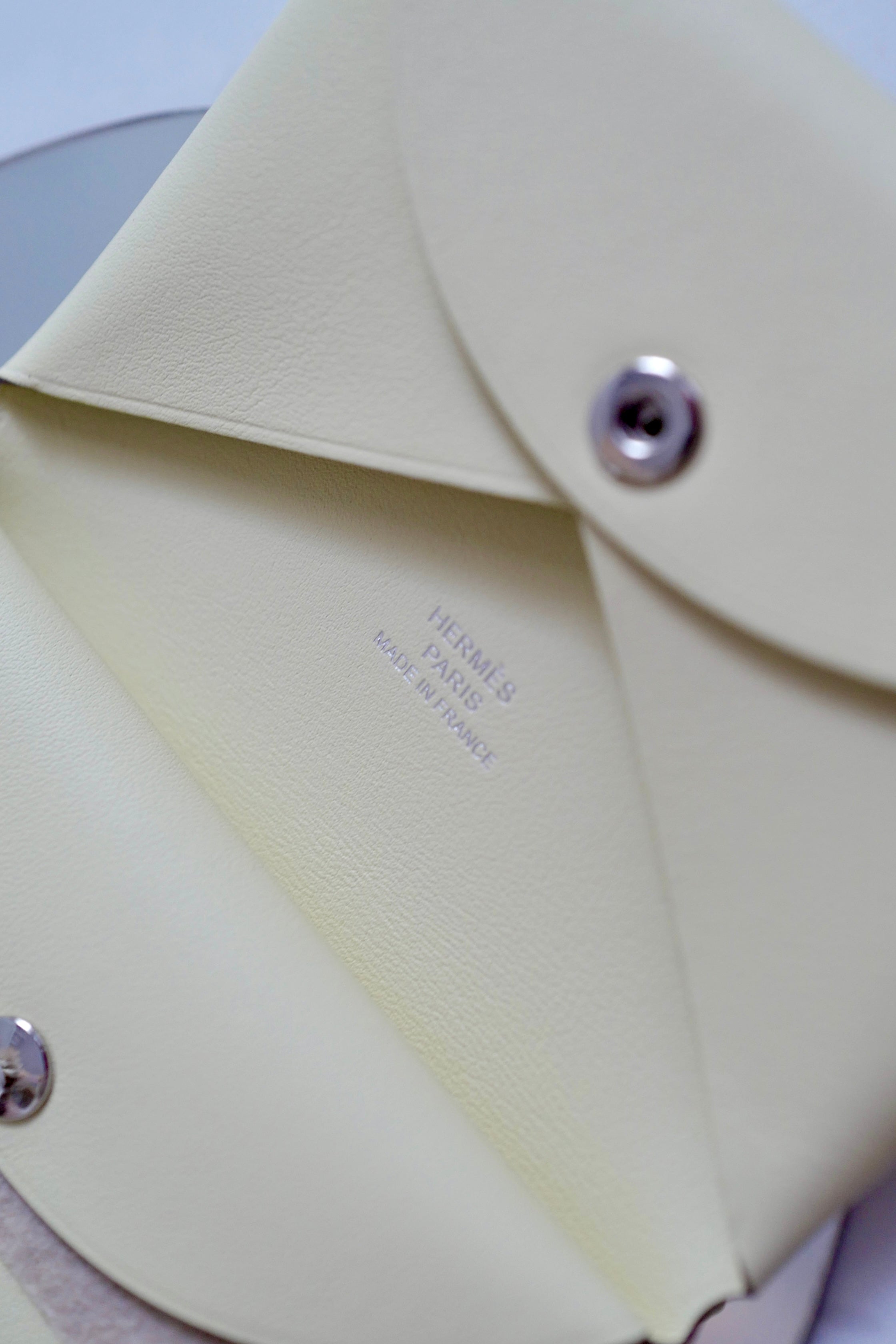 BNIB Hermes Calvi Duo in Spring Panther Veau Swift Card Holder PHW