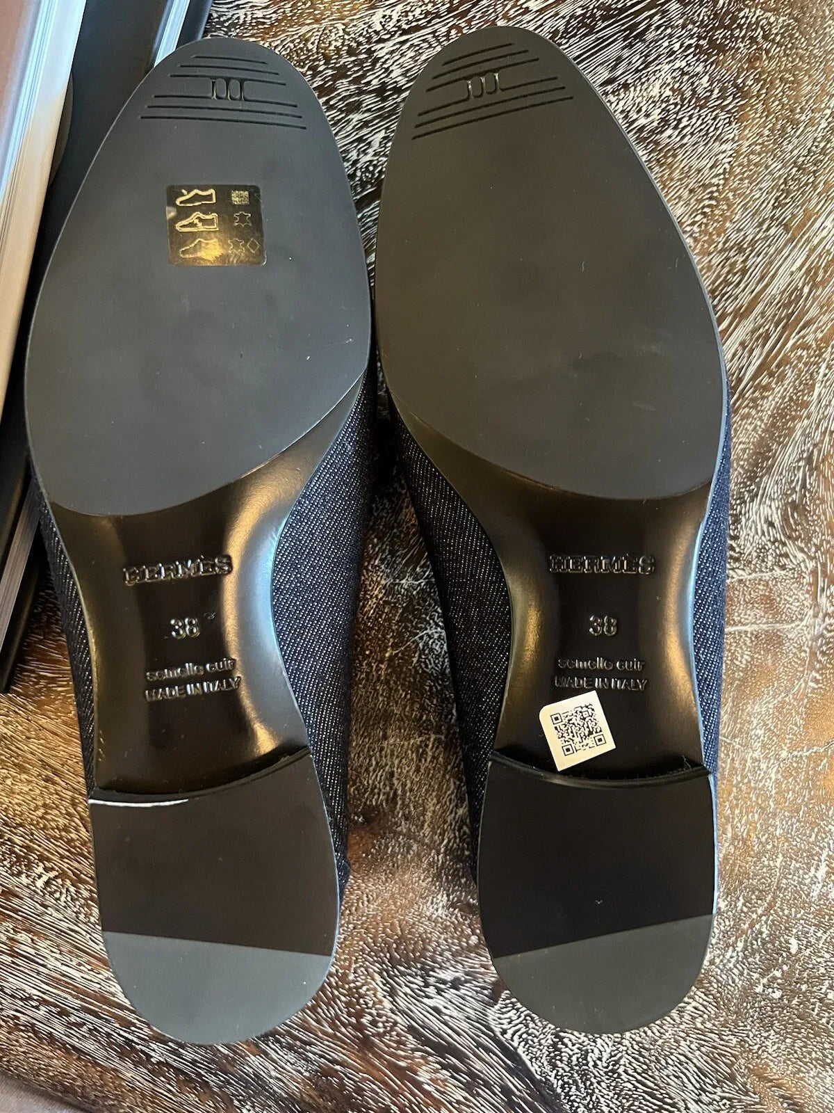 Hermes Paris Royal Loafer Denim in Bleu Brut / Marine size 38