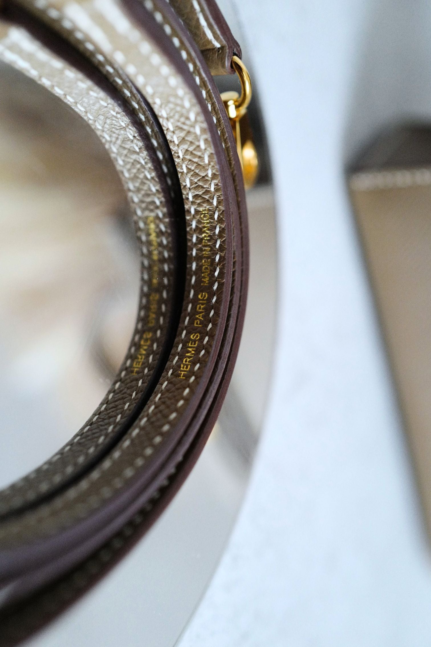 Hermès Mini Kelly Etoupe Epsom Leather Gold Hardware 2023 B Stamp