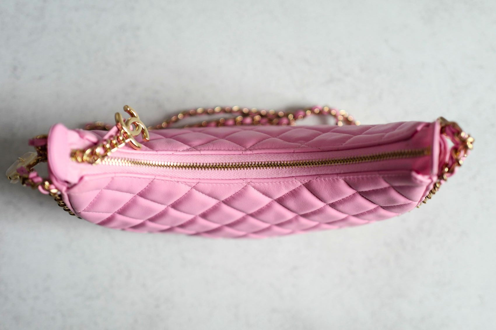 Chanel 23P Small Half Moon Hobo Bag In Lilac Pink With Gold Hardware