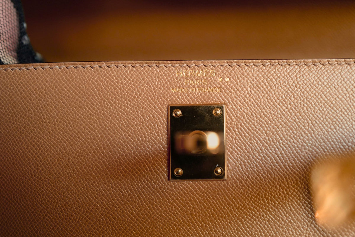 Hermes Kelly 25 Touch Chai/Miel Veau Madame Sellier Gold Hardware