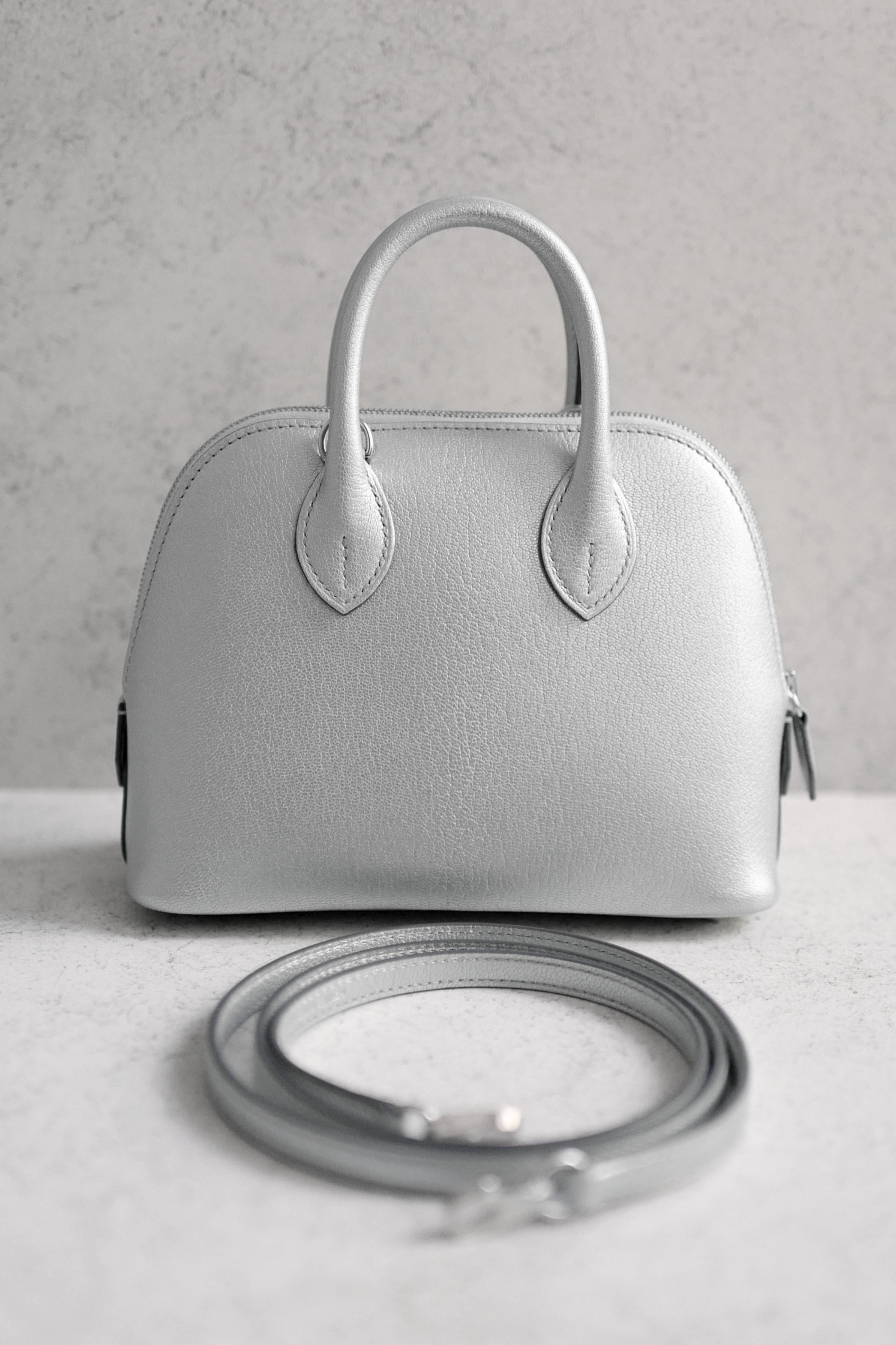 Hermès Bolide 1923 Mini Bag Silver Chamkilight Goatskin PHW G Stamp 2026