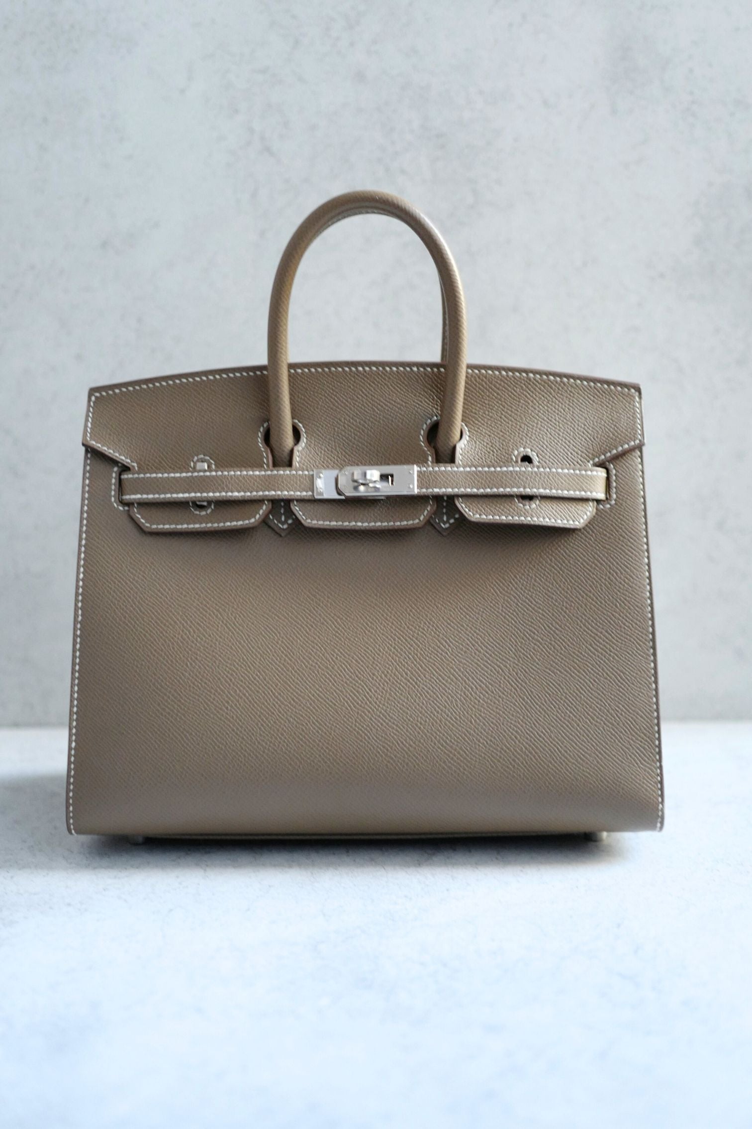 Hermès Birkin 25 Etoupe Epsom Sellier Palladium Hardware
