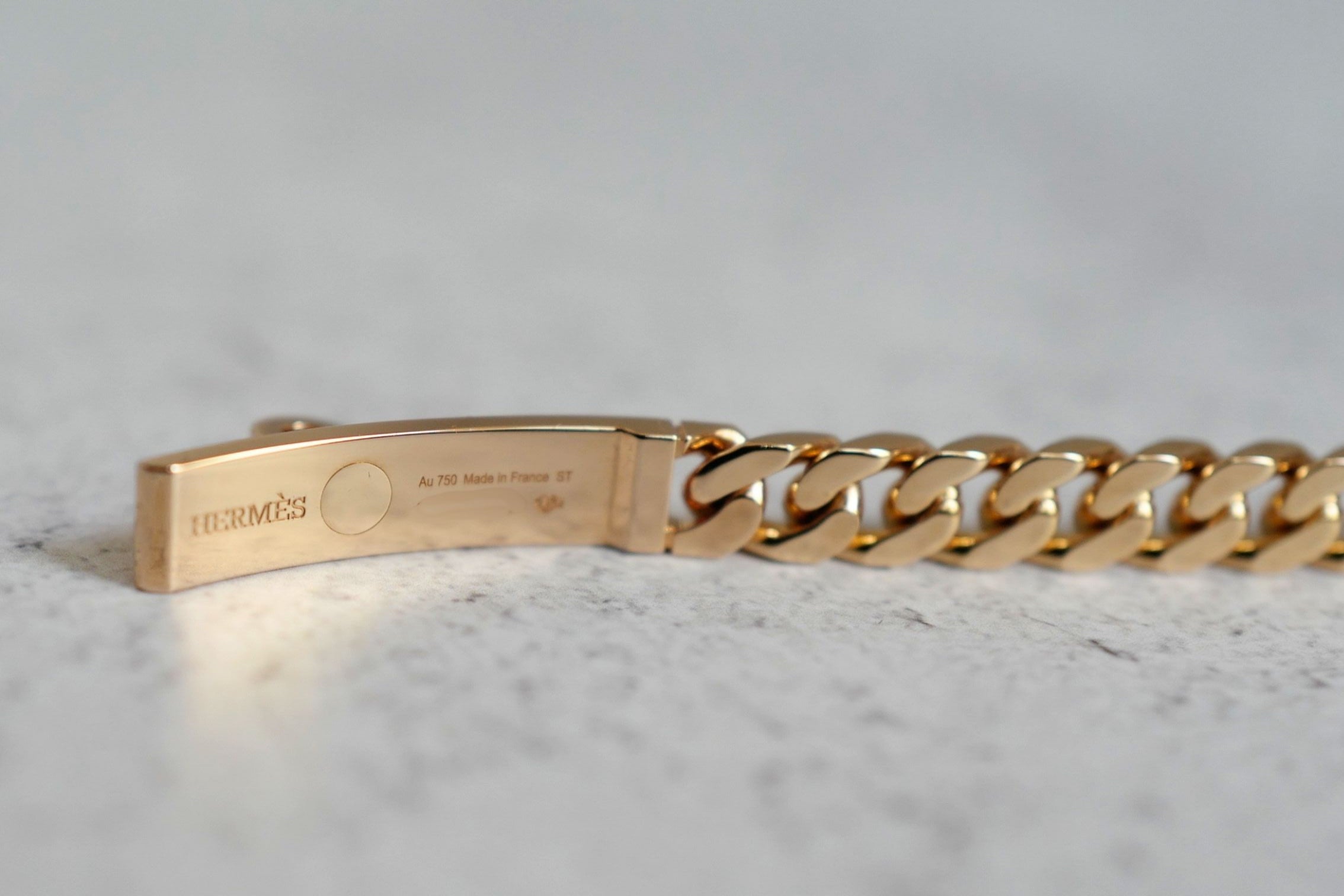 Hermès Kelly Gourmette Bracelet SH Small Model Rose Gold with 41 Diamonds