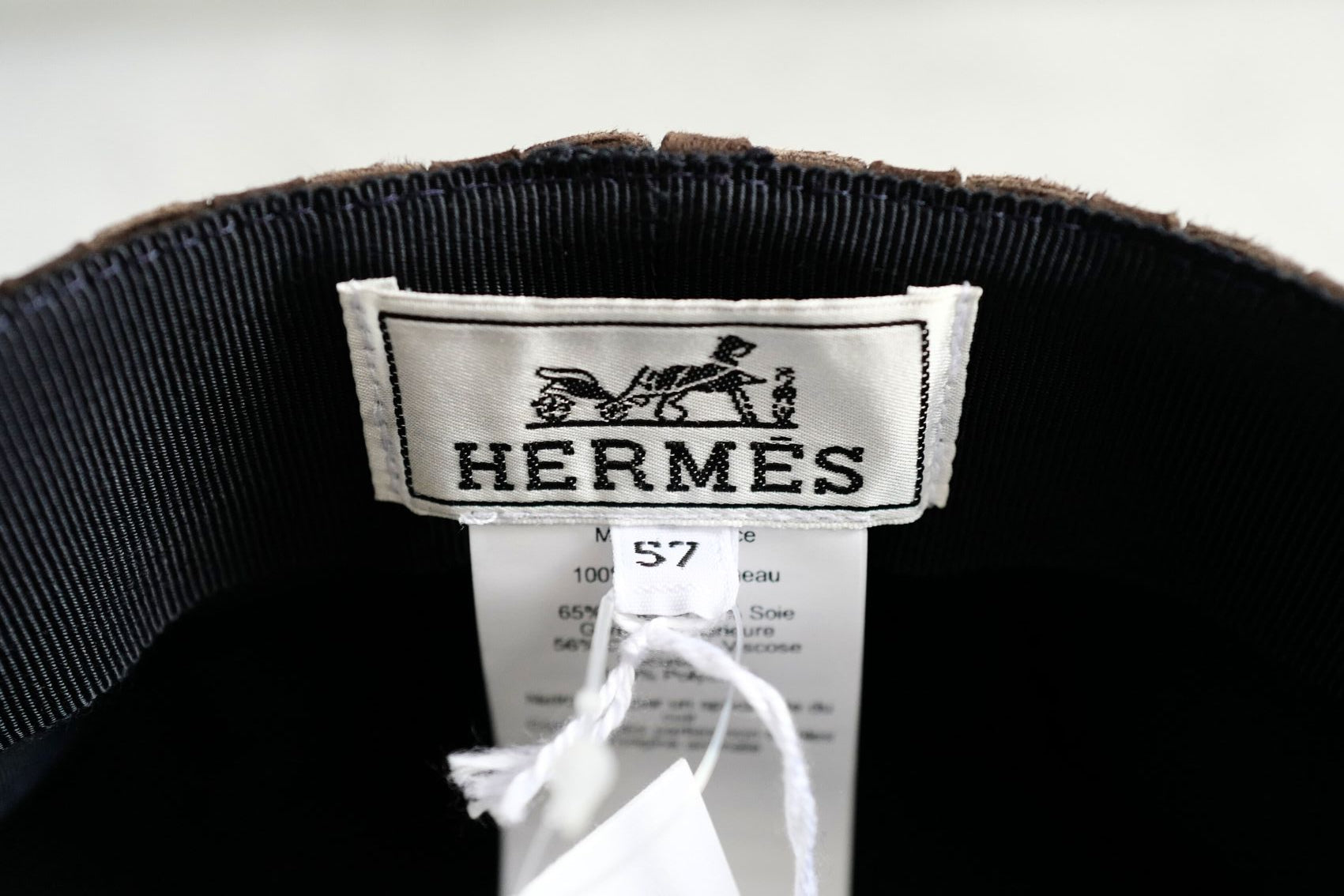 NEW Hermes Casquette Femme Giulietta in Marron Ebene Size 57 Hat $1600 Retail