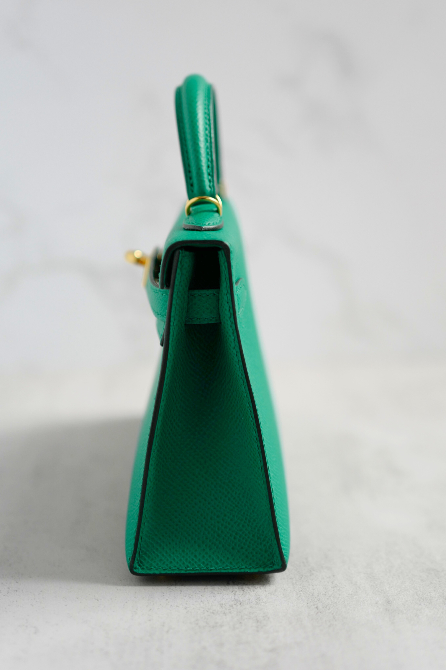 Hermès Mini Kelly 20 Vert Jade Epsom Leather Gold Hardware Z