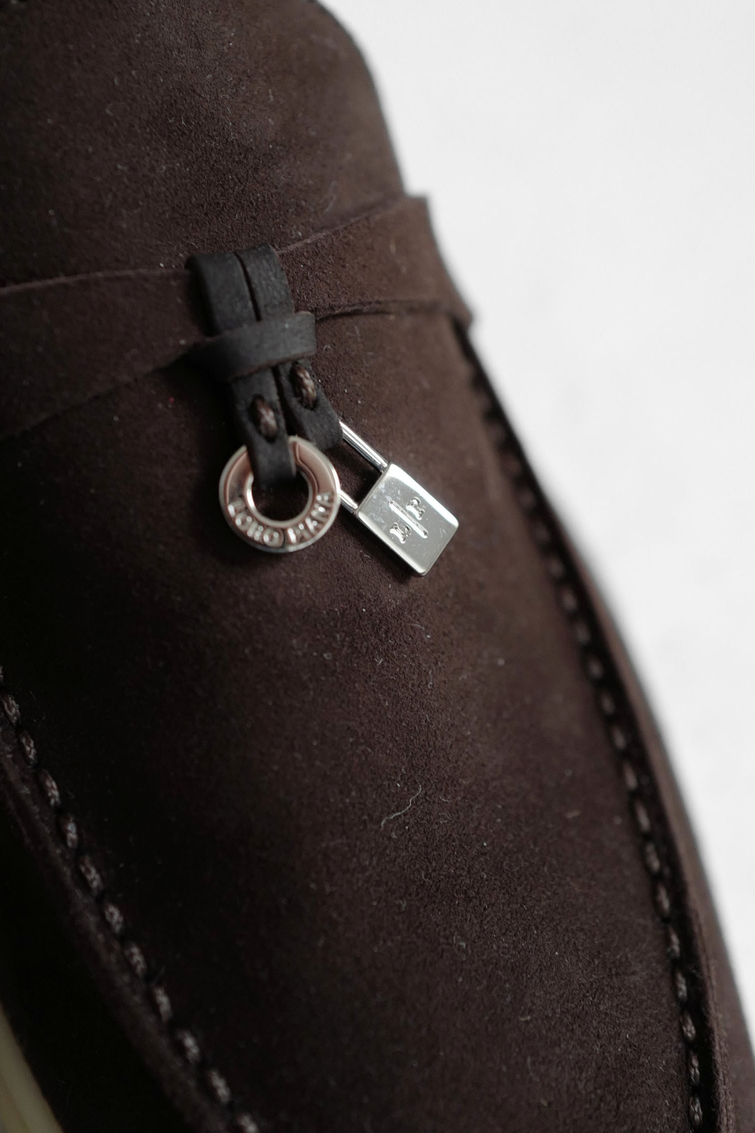 Loro Piana Summer Charms Walk Loafer Chocolate Suede Calfskin Size 37