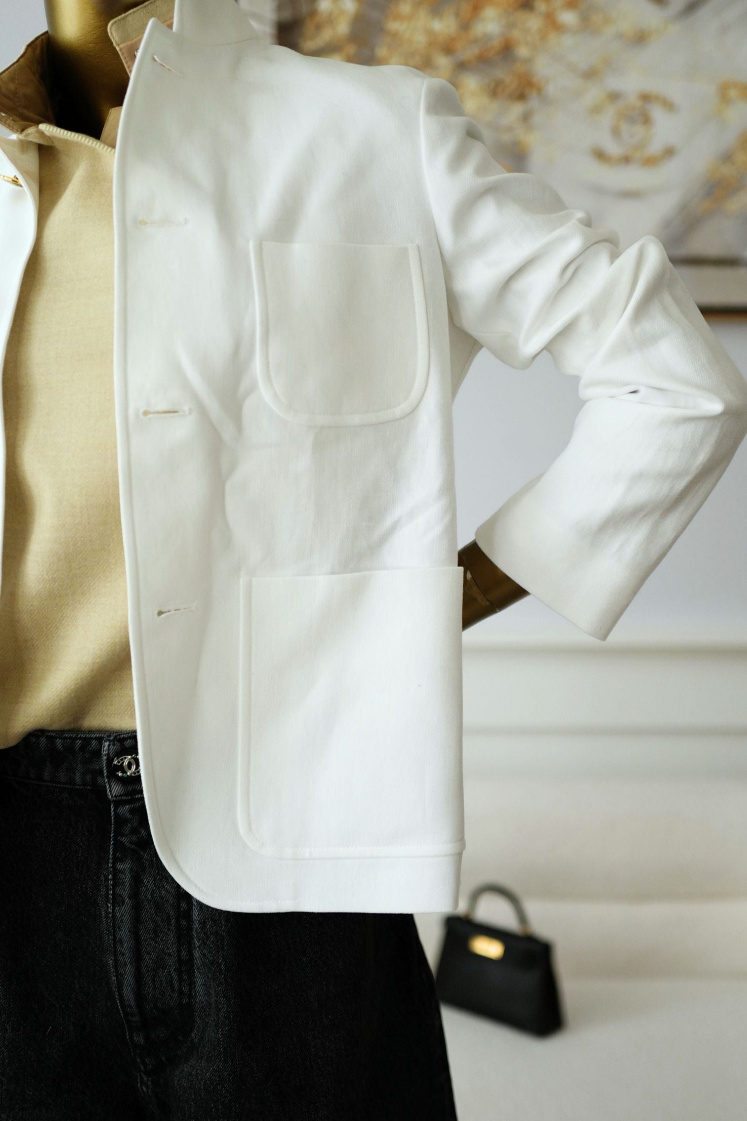 New Loro Piana Spagna Mini Jacket Linen White size 40