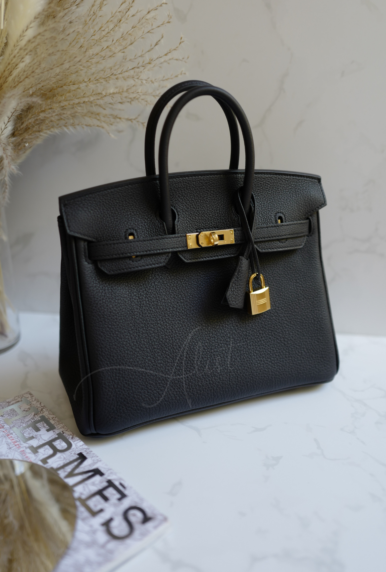 Hermes Birkin 25 Noir Black Togo Gold Hardware W 2024 With Receipt BNIB