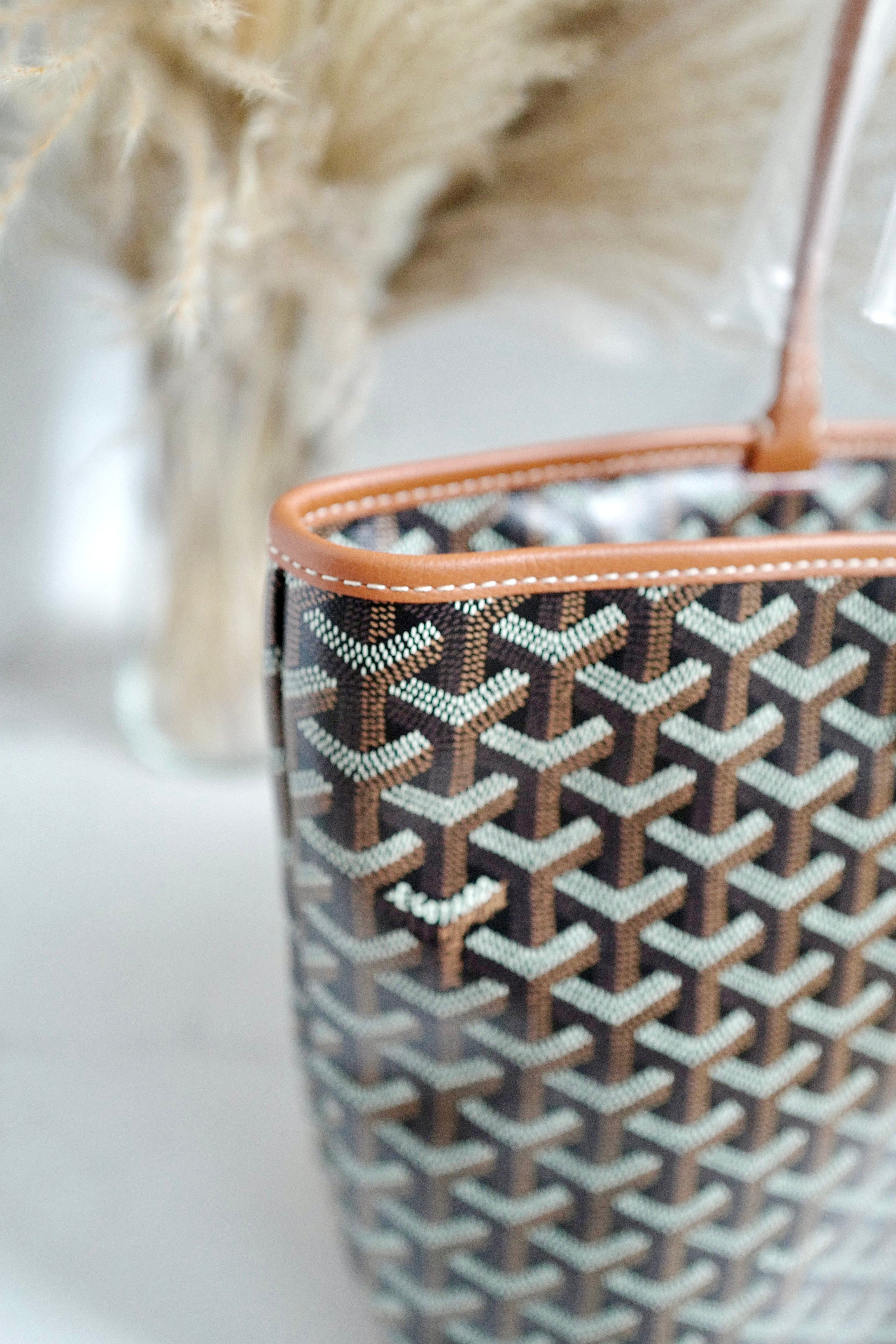 NEW Goyard Artois PM Bag in Black & Tan with Palladium HW