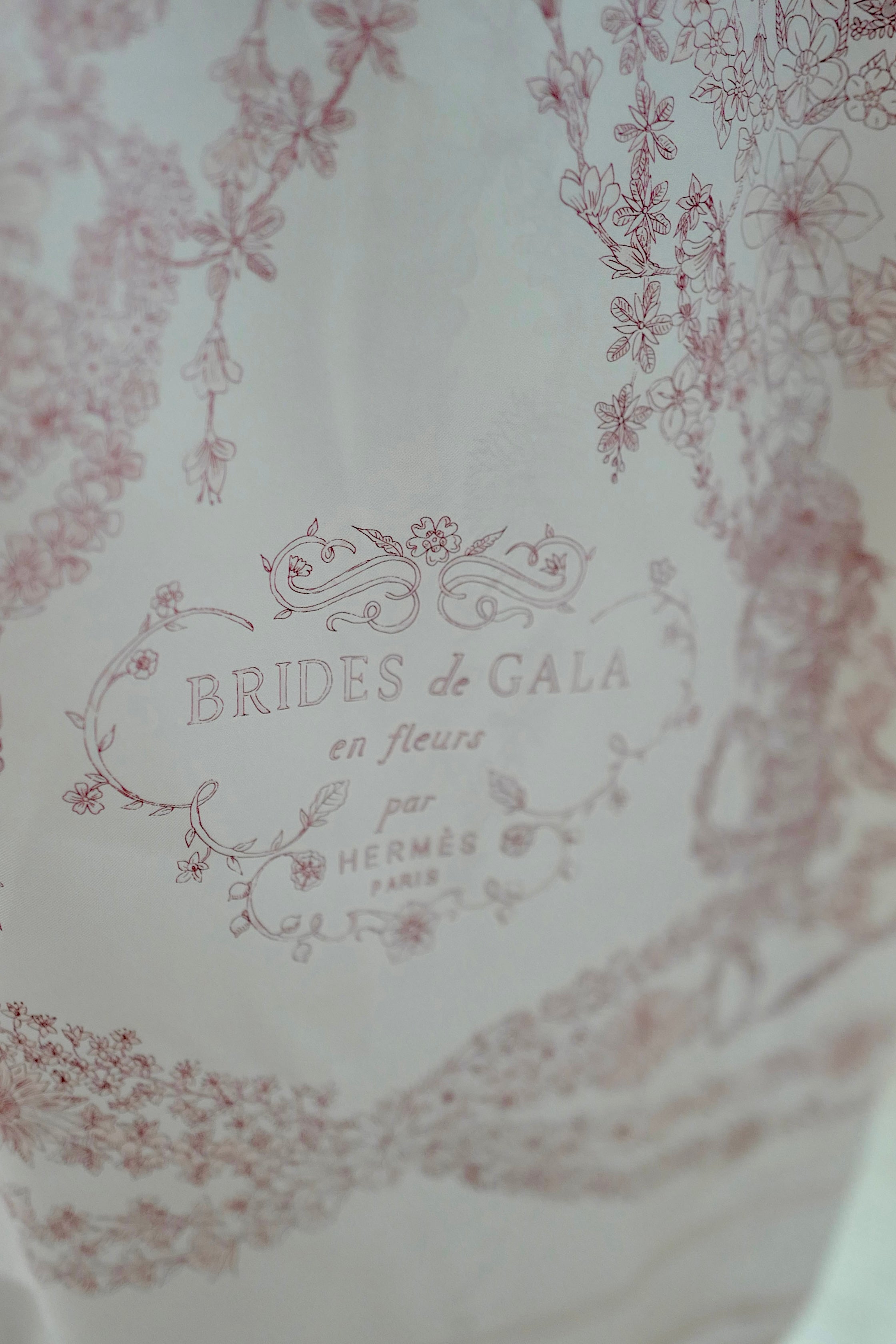 NEW Hermès "Brides de Gala en Fleurs" long-sleeve twillaine– Rose Pâle Pink- Size 34 $5K Retail