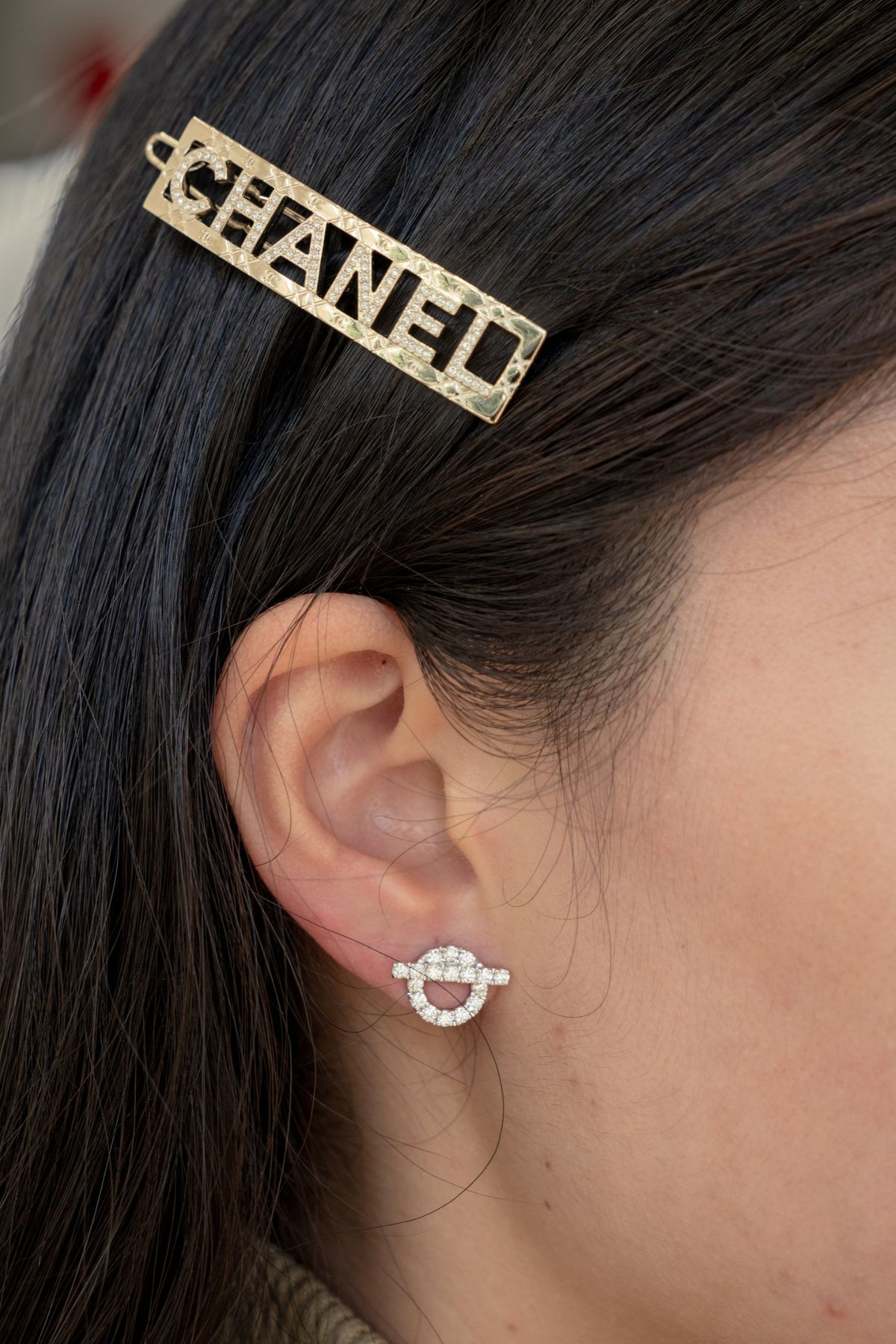 BNIB Hermes Finesse Earrings White Gold With Diamonds $11K Retail