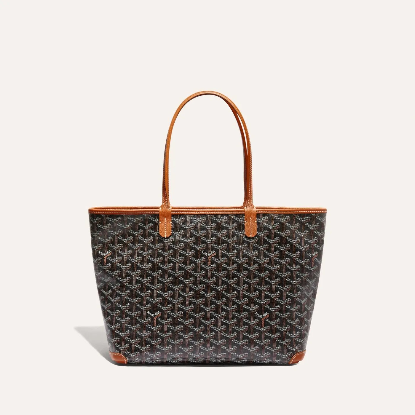 NEW Goyard Artois PM Bag in Black & Tan with Palladium HW