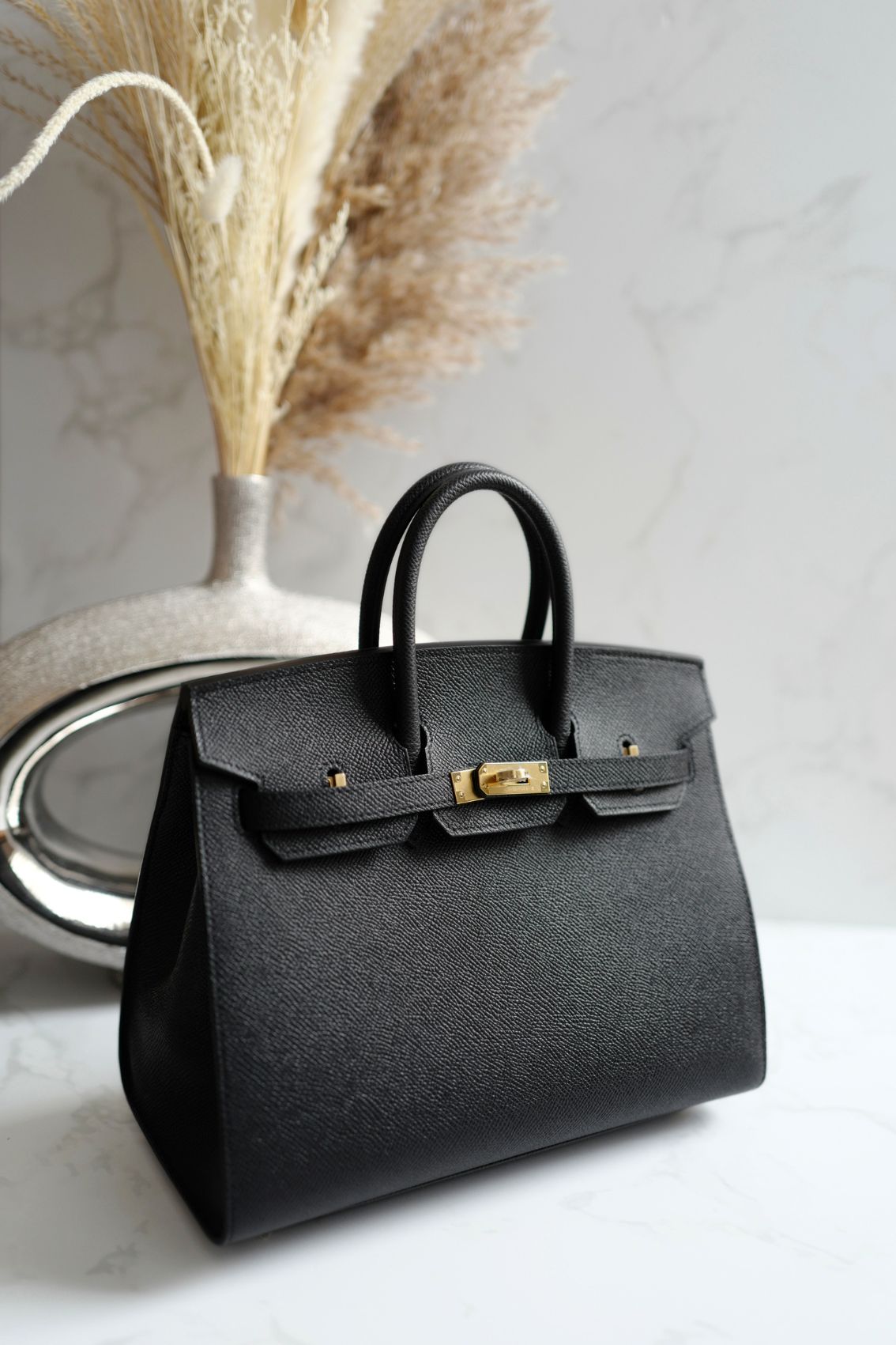 Hermès Birkin 25 Black Epsom Sellier Gold Hardware Z Stamp 2021