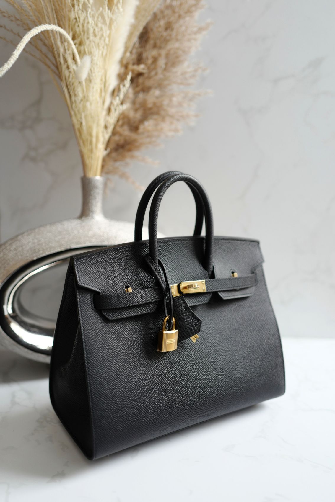 Hermès Birkin 25 Black Epsom Sellier Gold Hardware Z Stamp 2021