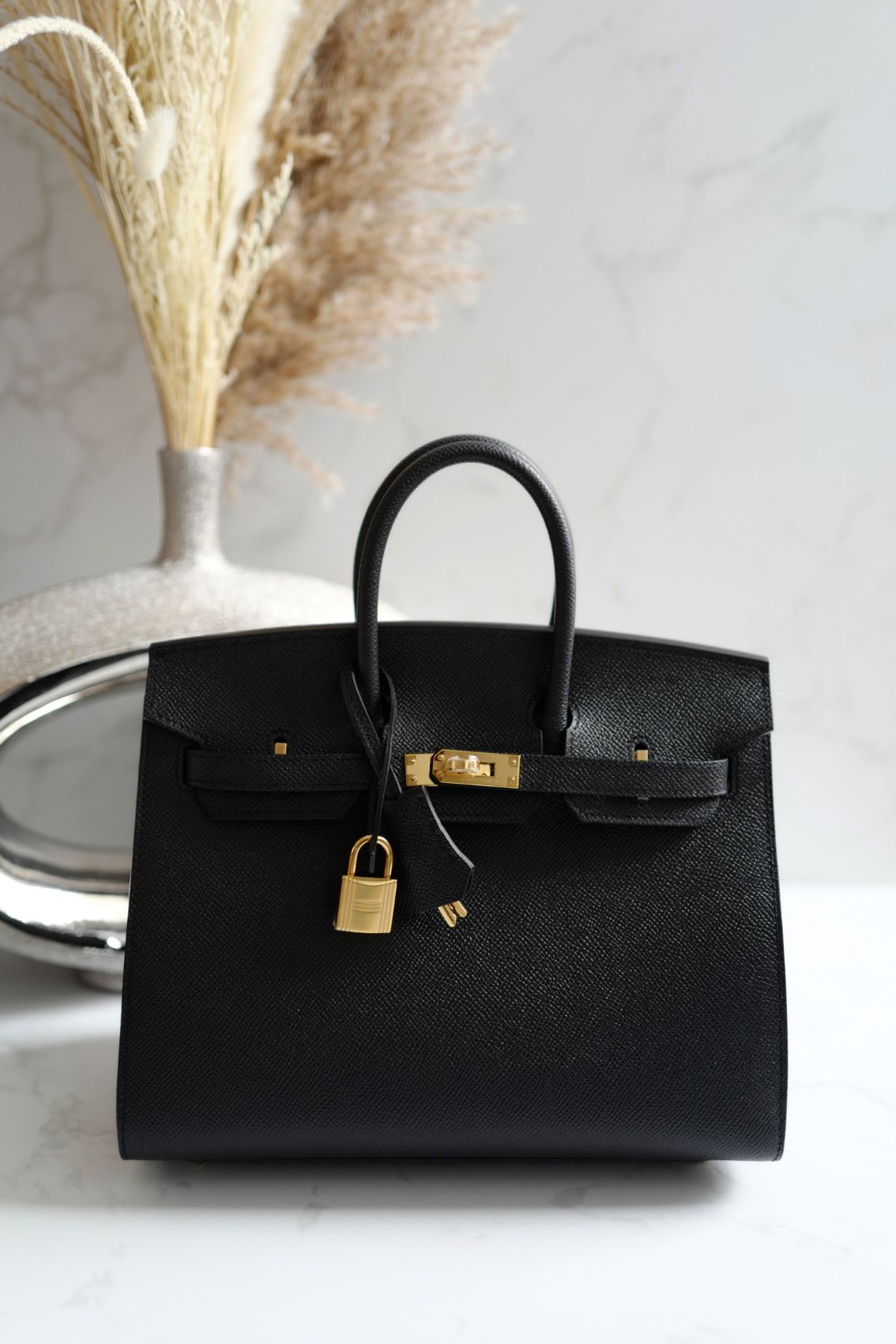 Hermès Birkin 25 Black Epsom Sellier Gold Hardware Z Stamp 2021
