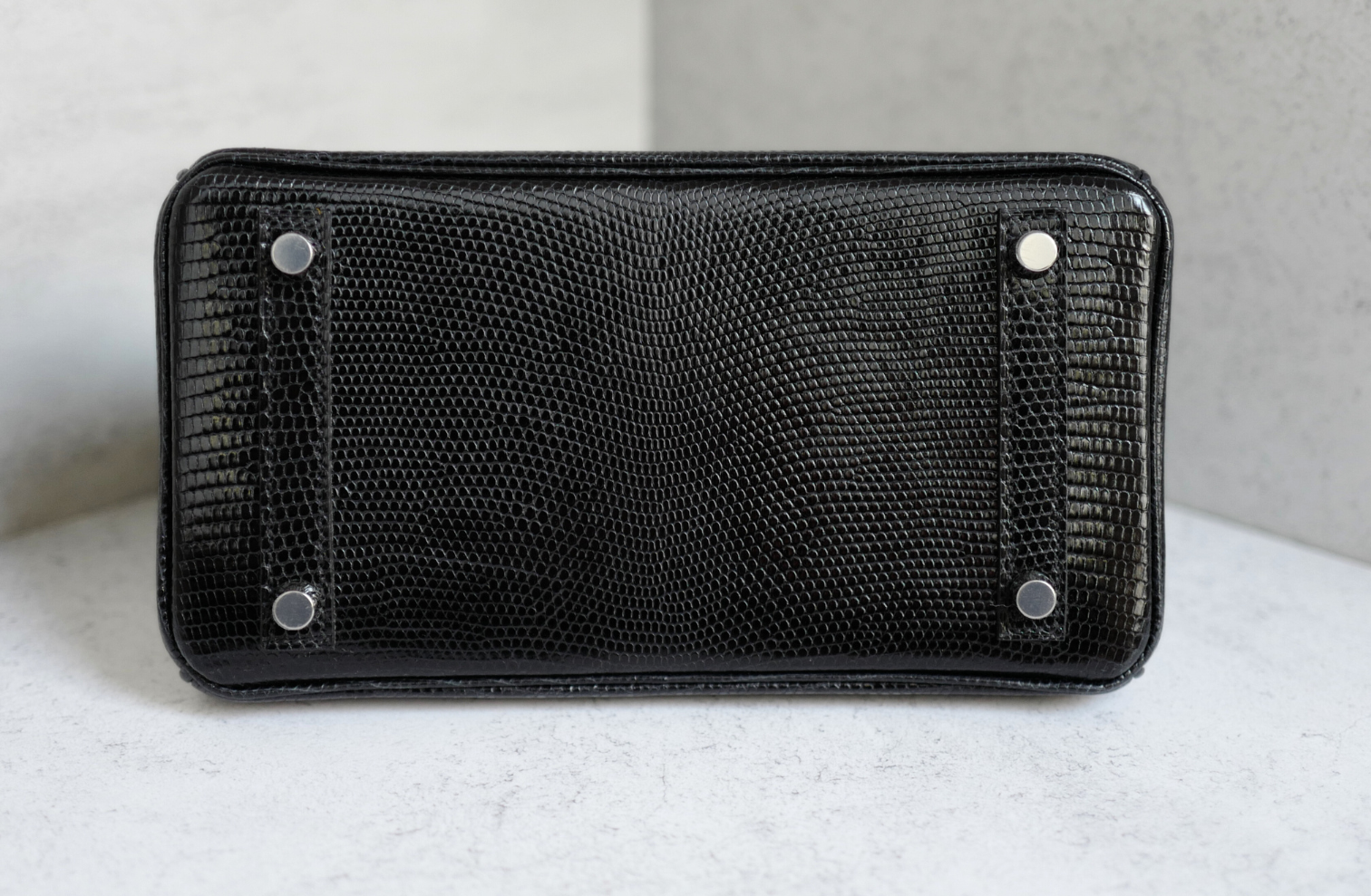 Hermès Birkin 25 Black Lizard Lisse with Palladium Hardware K