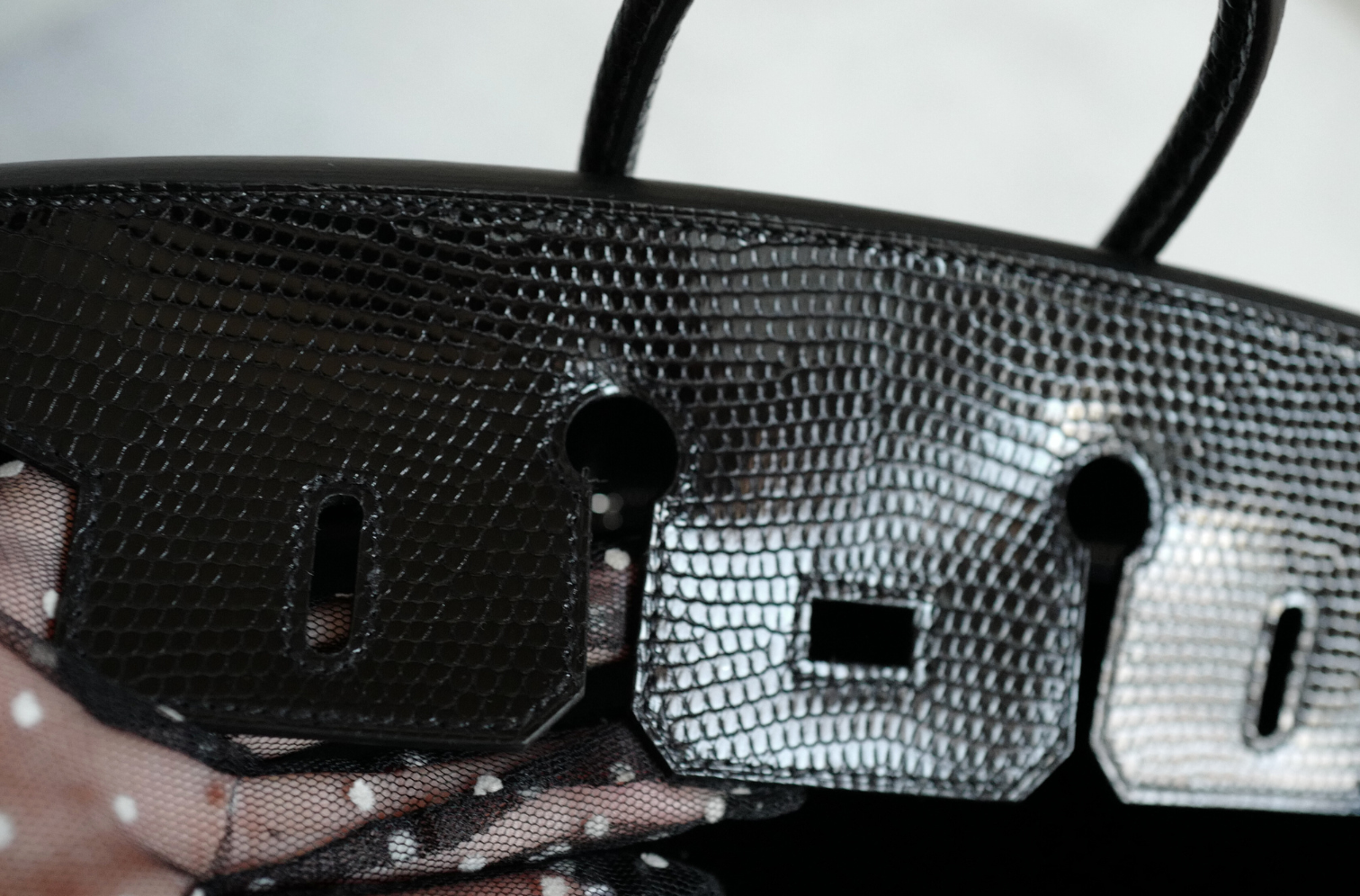 Hermès Birkin 25 Black Lizard Lisse with Palladium Hardware K