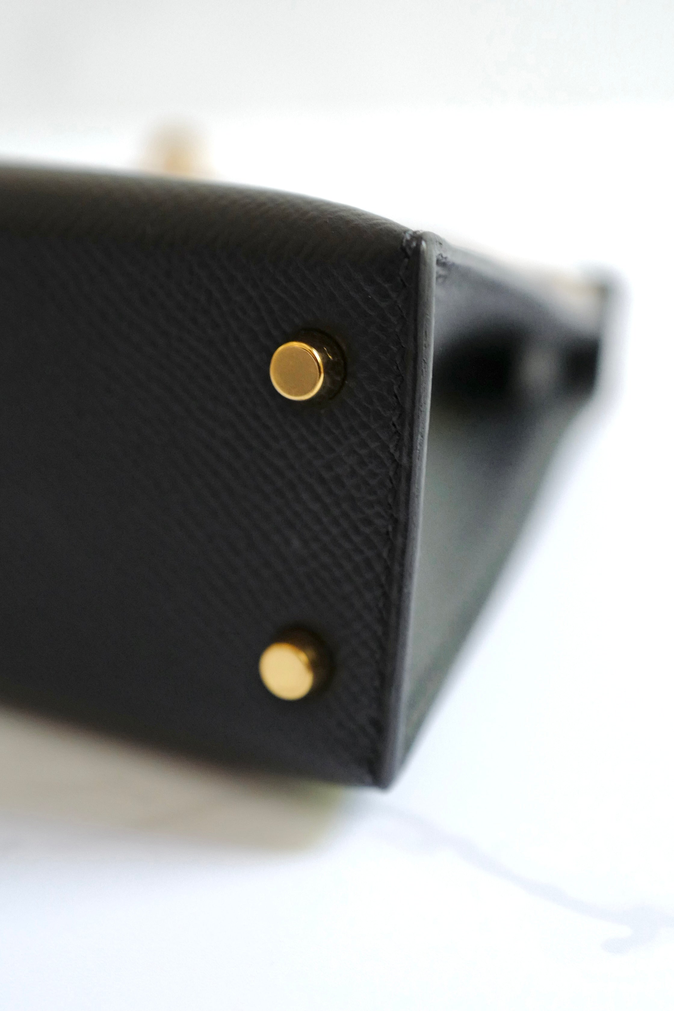Hermes Mini Kelly II in Black/Noir Epsom Leather with Gold Hardware