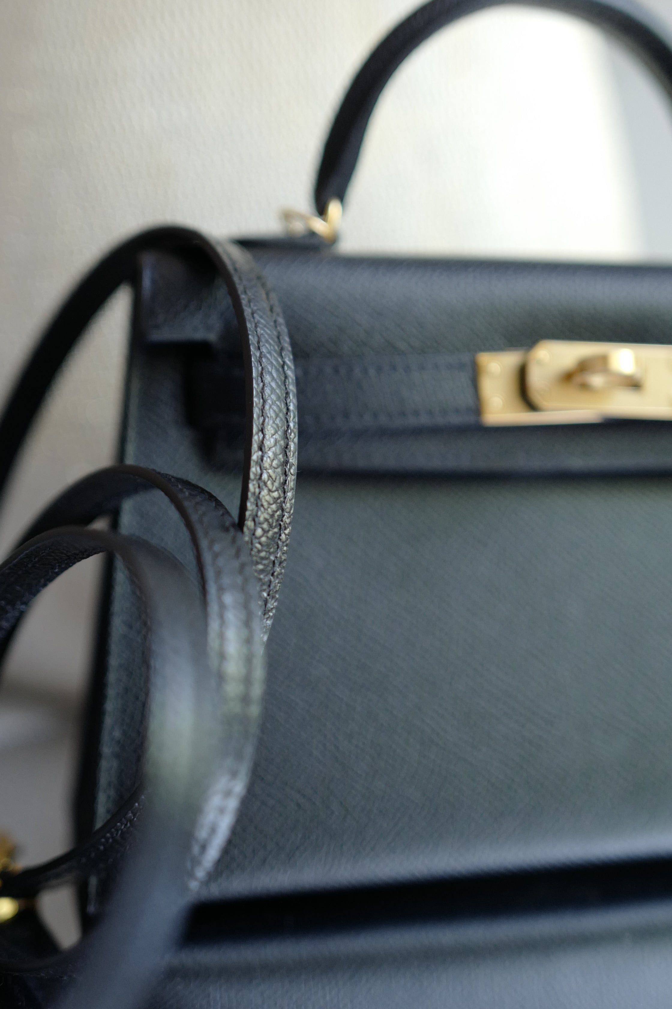 Hermes Mini Kelly II in Black/Noir Epsom Leather with Gold Hardware