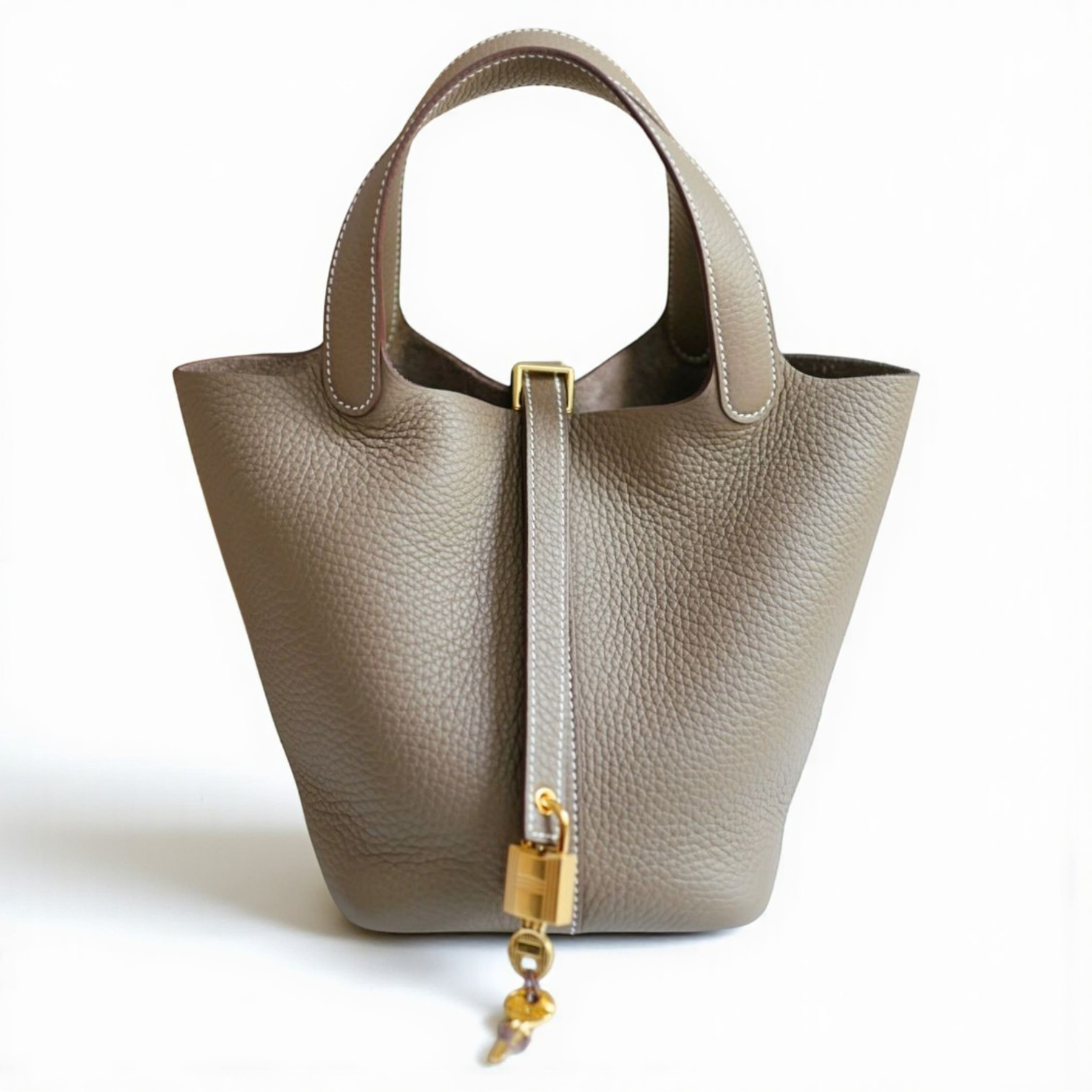 BNIB Hermes Picotin 18 Etoupe Clemence Leather with Gold Hardware