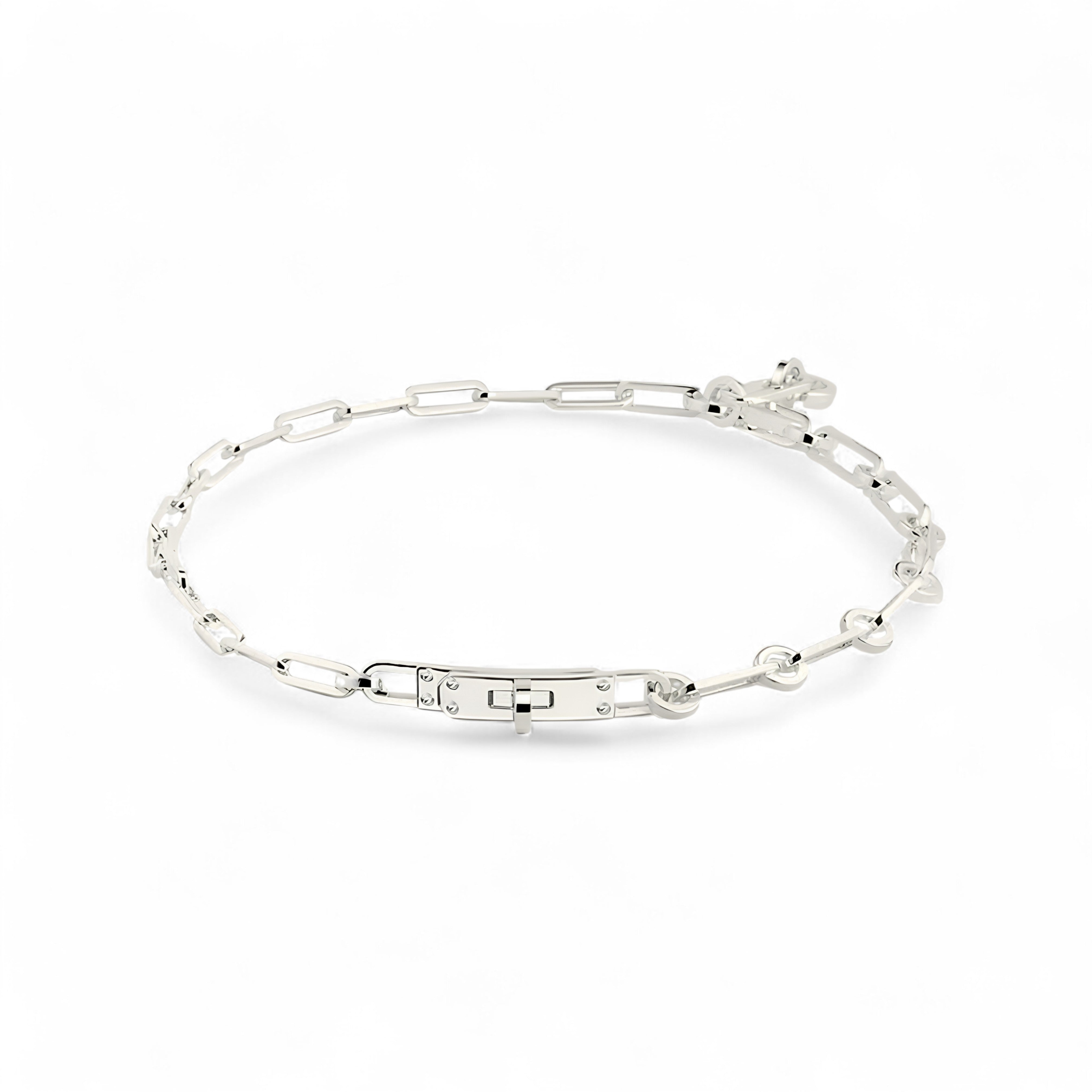 NEW Hermès Kelly Chaine Double Bracelet/Choker in Sterling Silver – Size 17