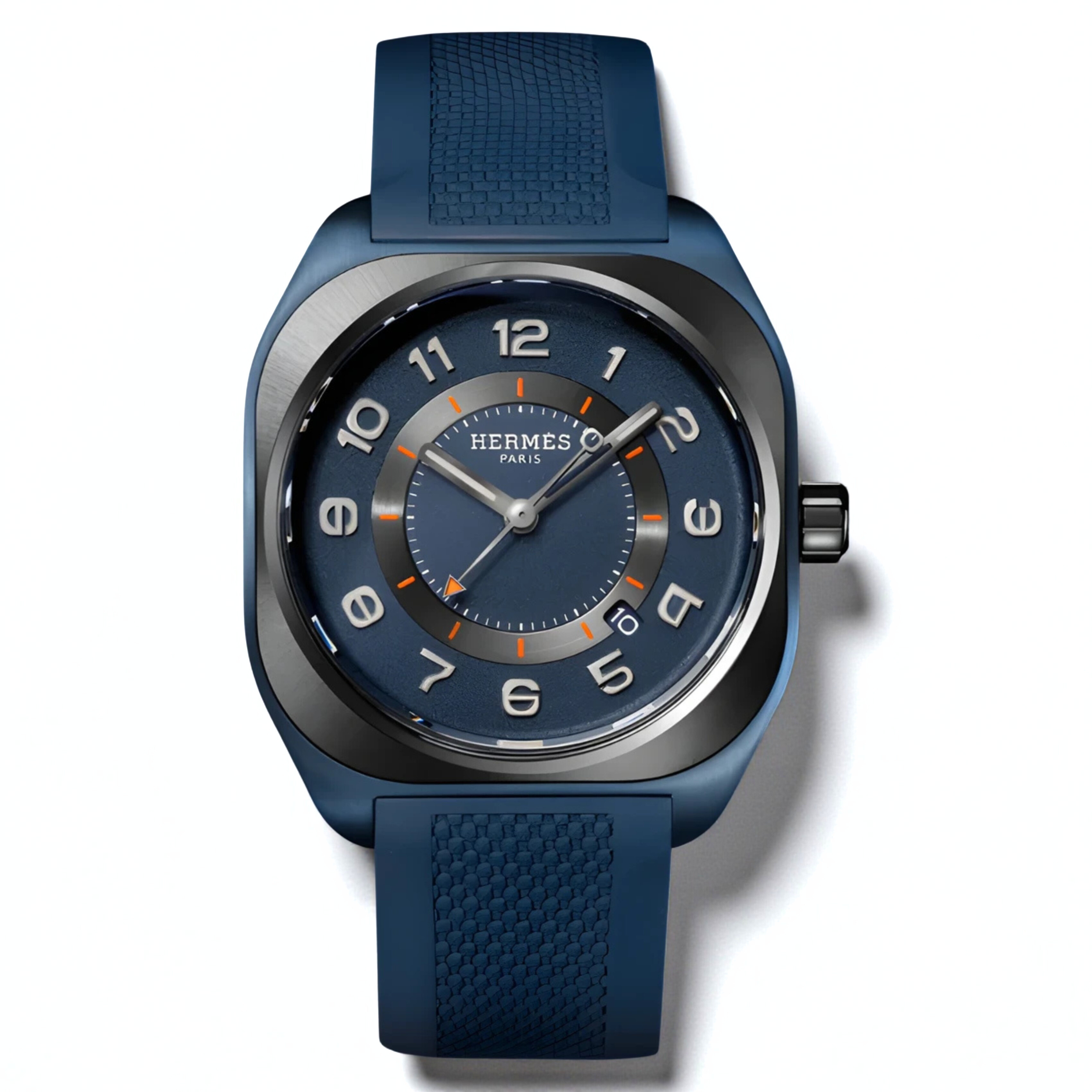 BNIB Hermes H08 Watch 42 MM In Titanium-Blue Edition Over $8K Retail