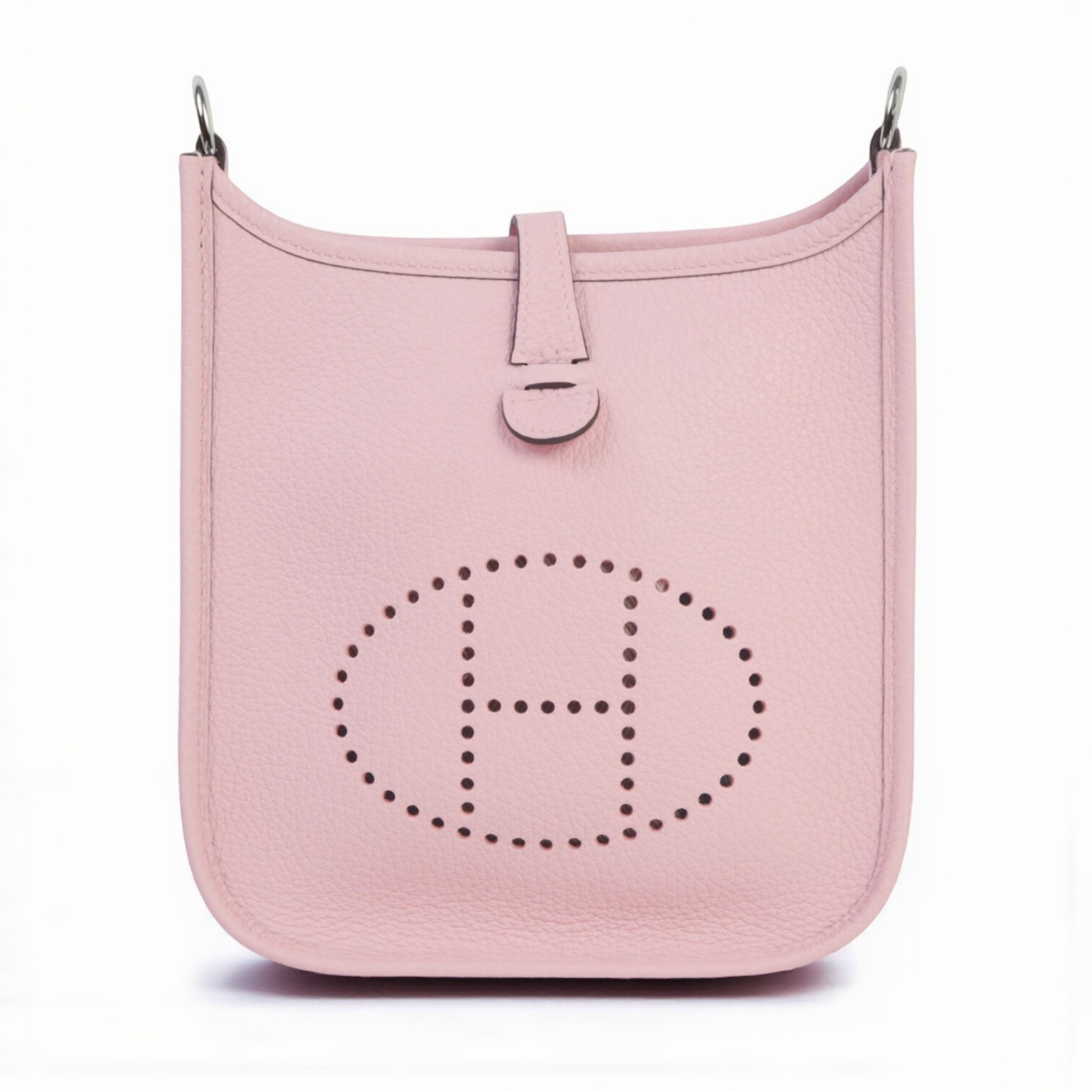 BNIB Hermès Mini Evelyne Bag Rose Sakura Clemence Leather Palladium Hardware