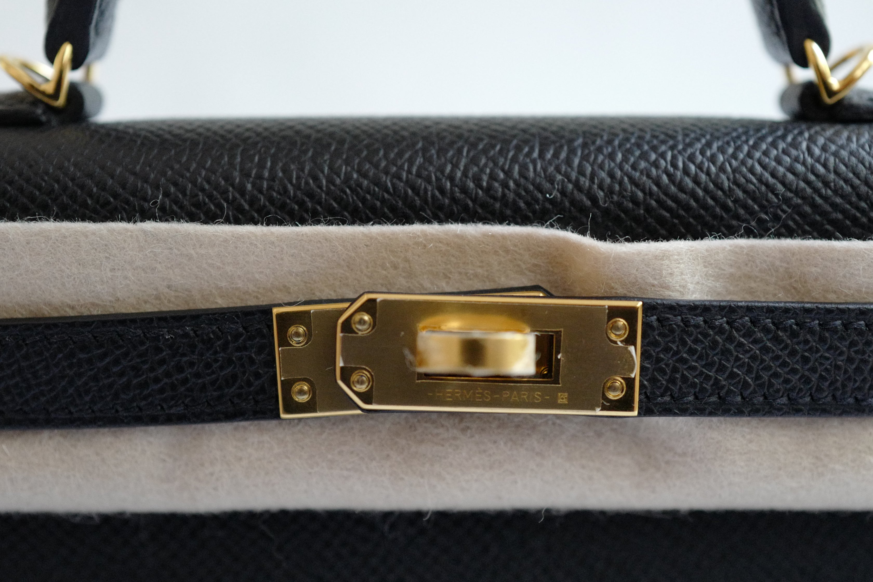 Hermes Mini Kelly II in Black/Noir Epsom Leather with Gold Hardware