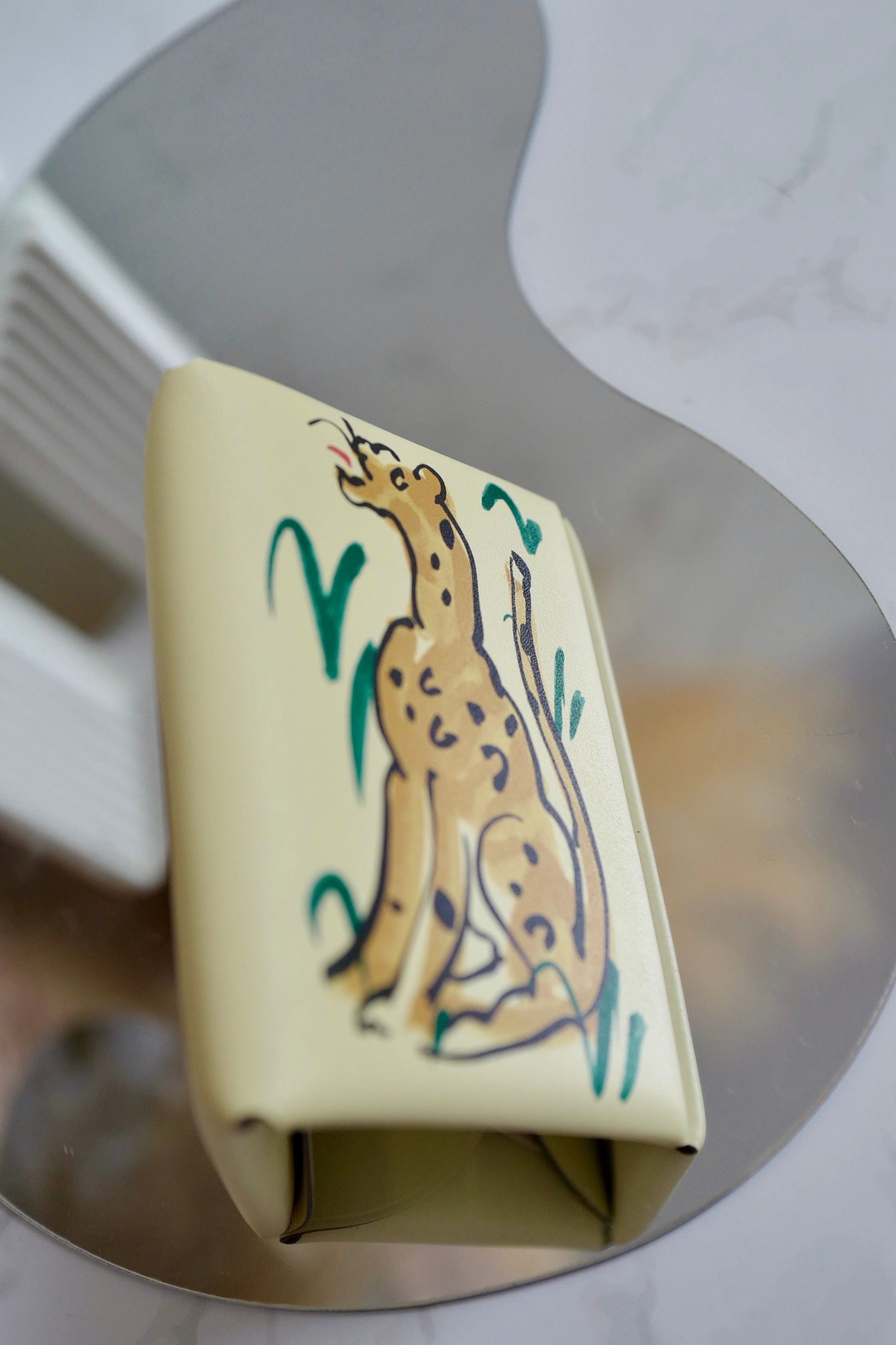 BNIB Hermes Calvi Duo in Spring Panther Veau Swift Card Holder PHW