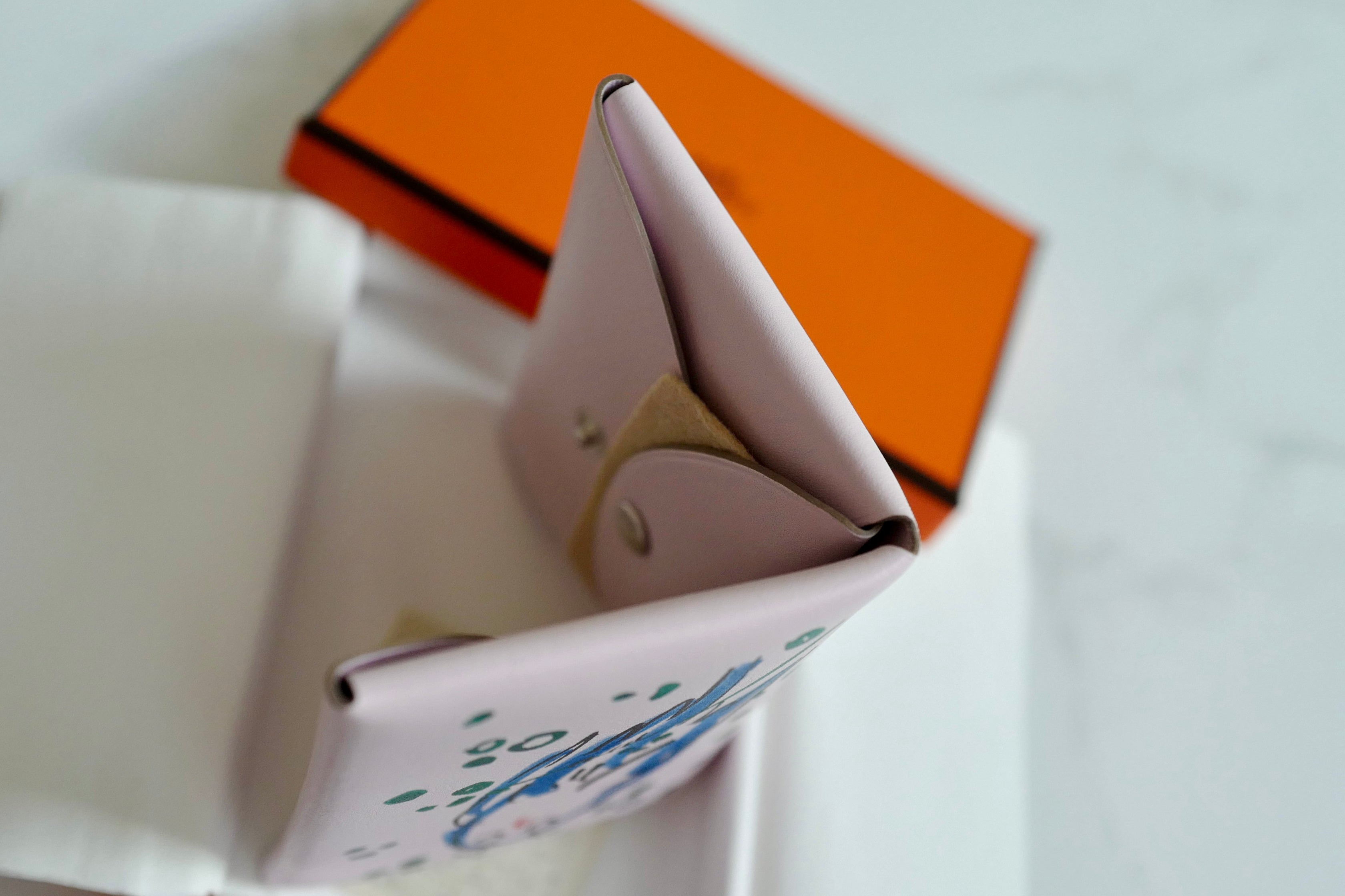 BNIB Hermes Calvi Duo in Spring Owl Veau Swift Card Holder PHW