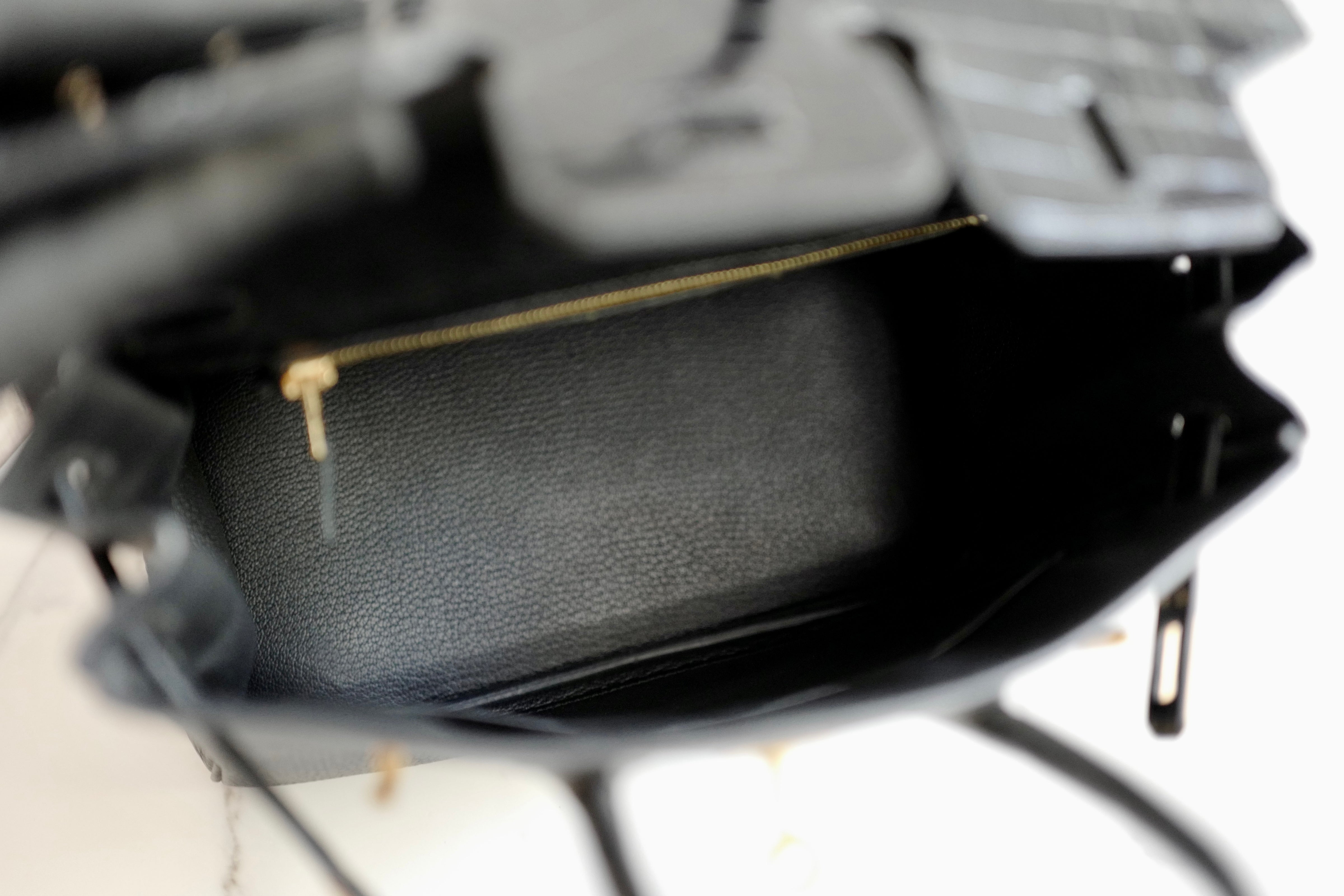 Hermes Birkin 25 touch shiny niloticus in noir/black gold hw Complete with Receipt