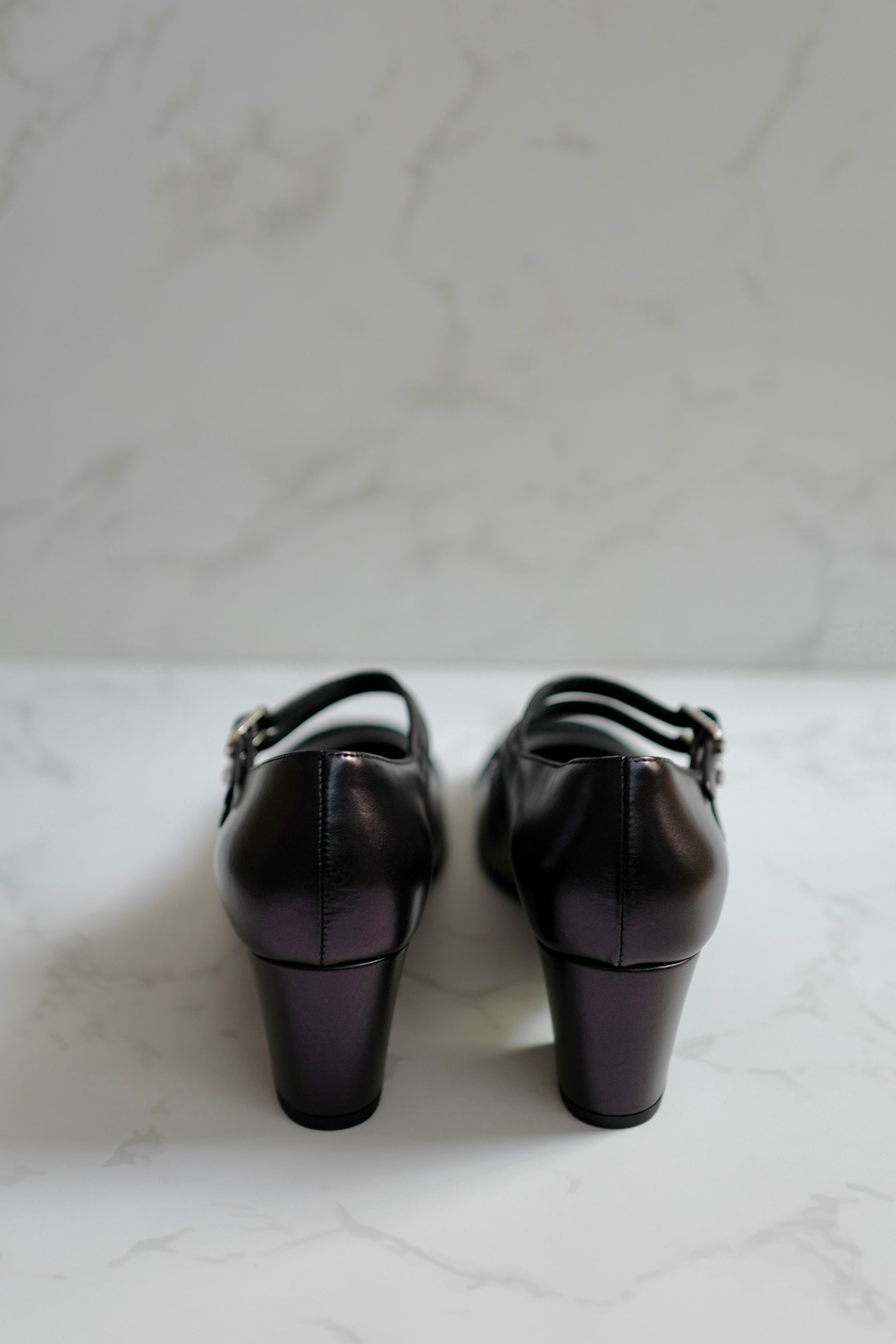 BNIB Chanel 24S Mary Jane Heels In Black Leather size 38.5 $1350