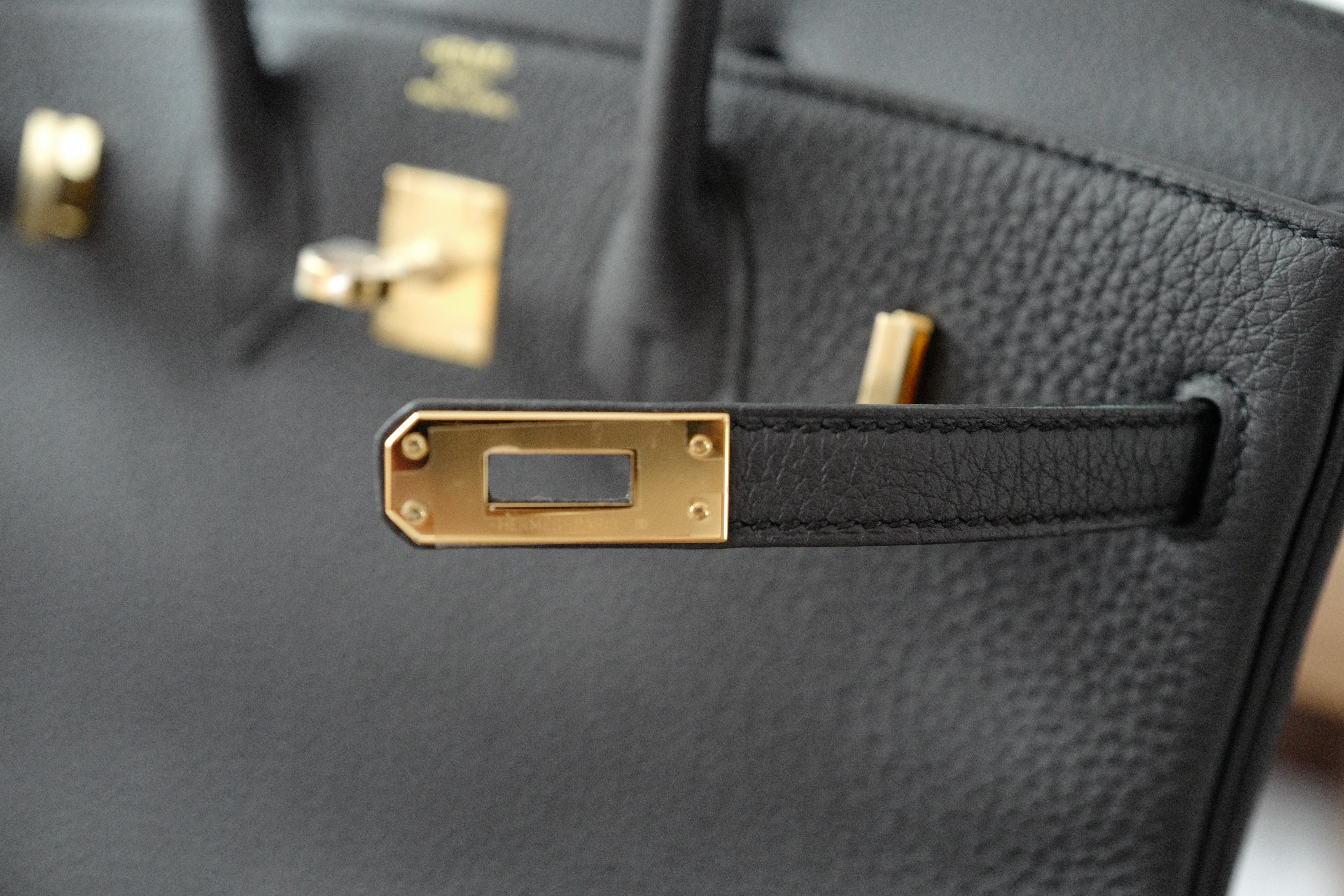 Hermes Birkin 25 Noir Black Togo Gold Hardware Complete Original Receipt BNIB