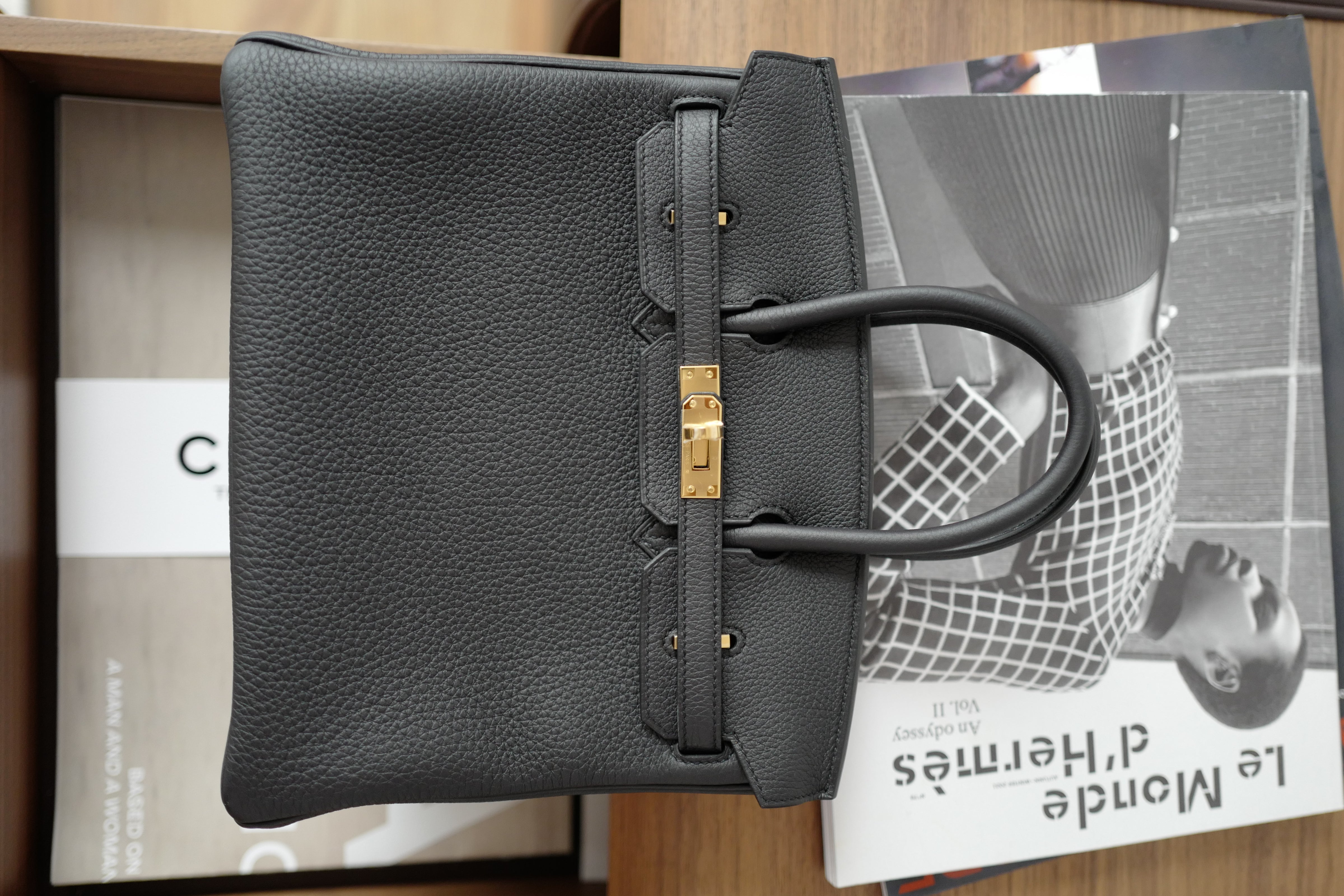 Hermes Birkin 25 Noir Black Togo Gold Hardware Complete Original Receipt BNIB
