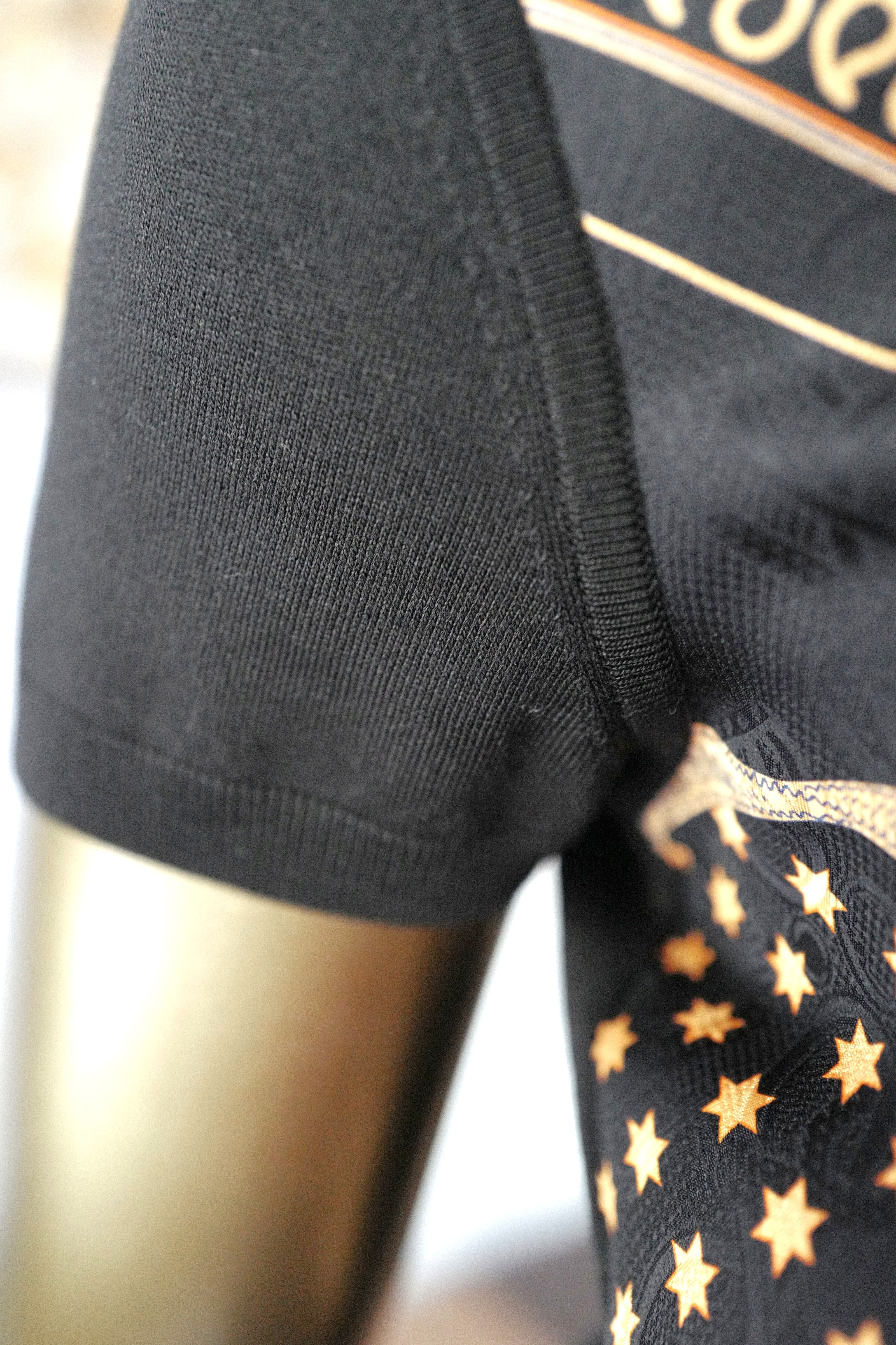 NEW Hermes Eperon D’or Bandana Short-sleeve Twillaine Pullover Noir Black sz 34