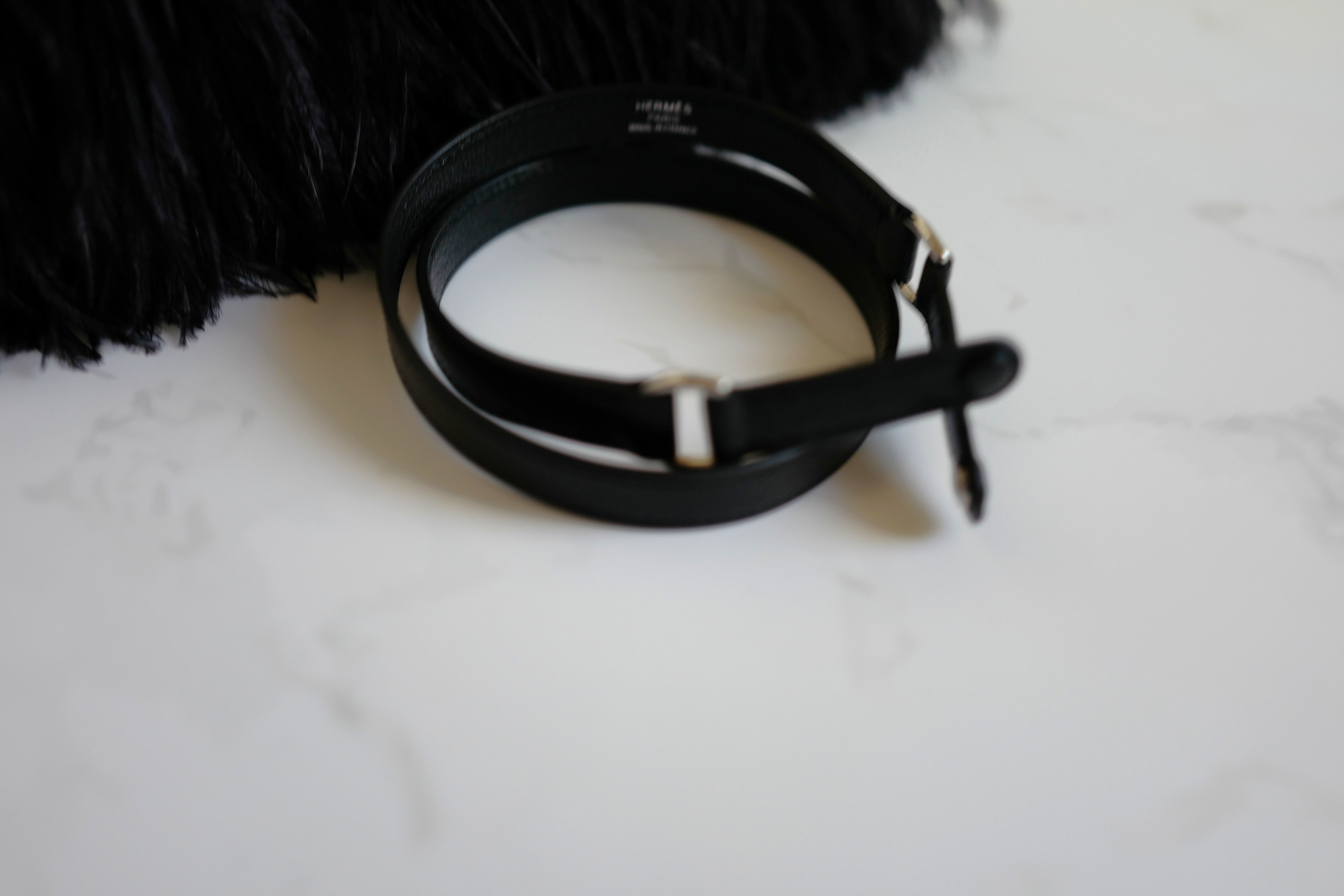 BNIB Hermes Kelly Elan Folie Black In Chevre Leather & Ostrich Feathers PHW