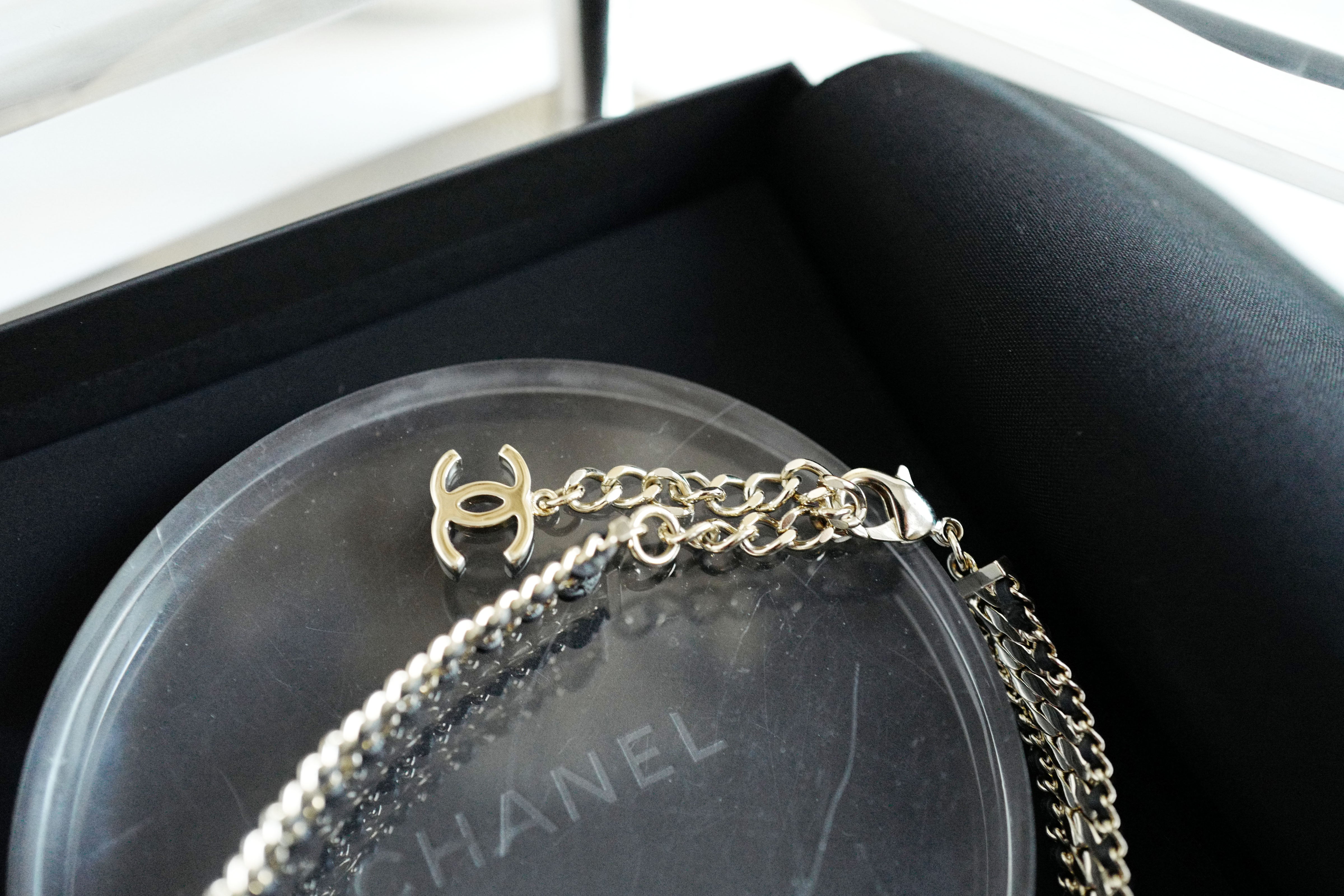 NEW Chanel Fall/Winter 2024/25 Collection Black/Gold Choker Necklace Crystals CC
