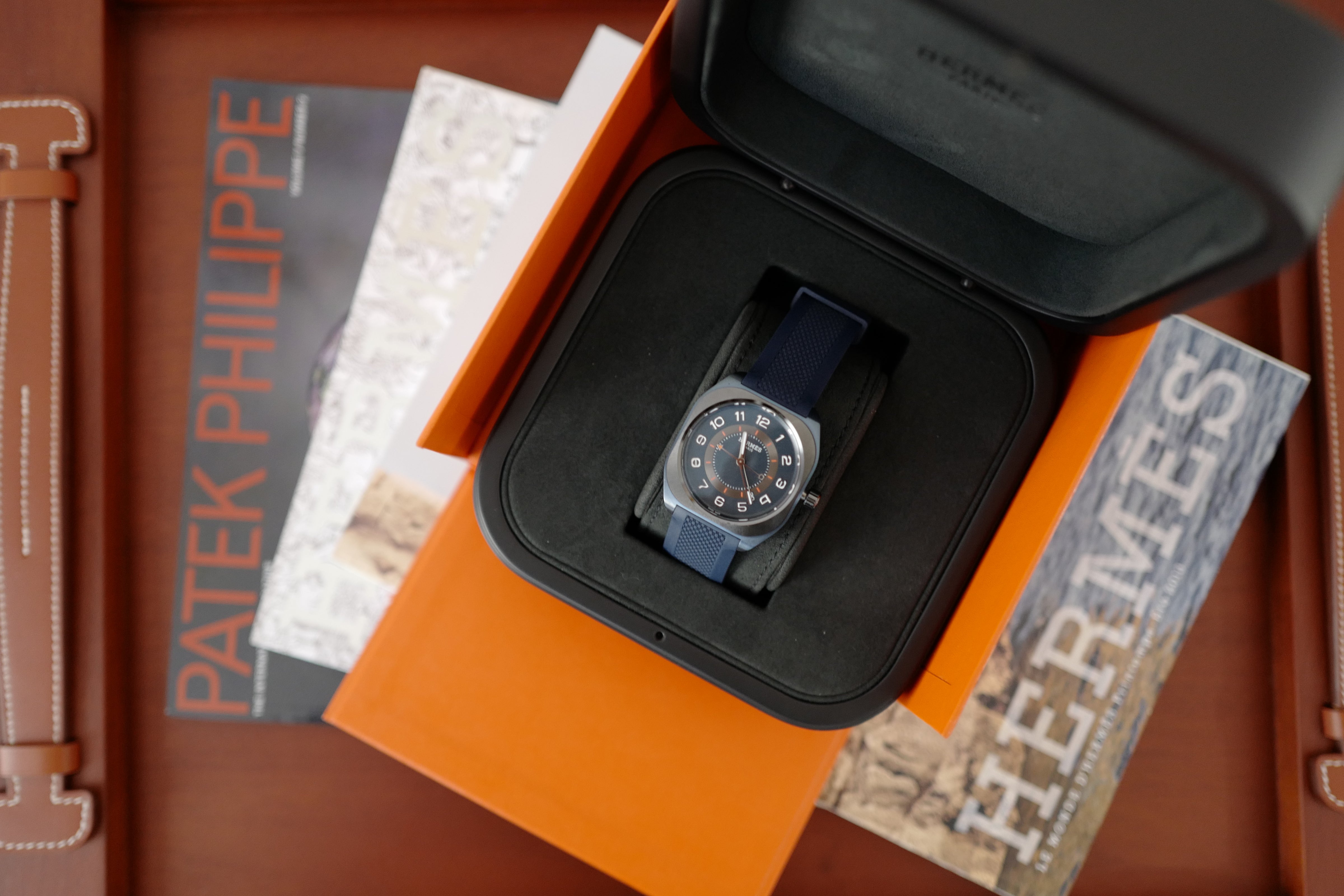 BNIB Hermes H08 Watch 42 MM In Titanium-Blue Edition Over $8K Retail