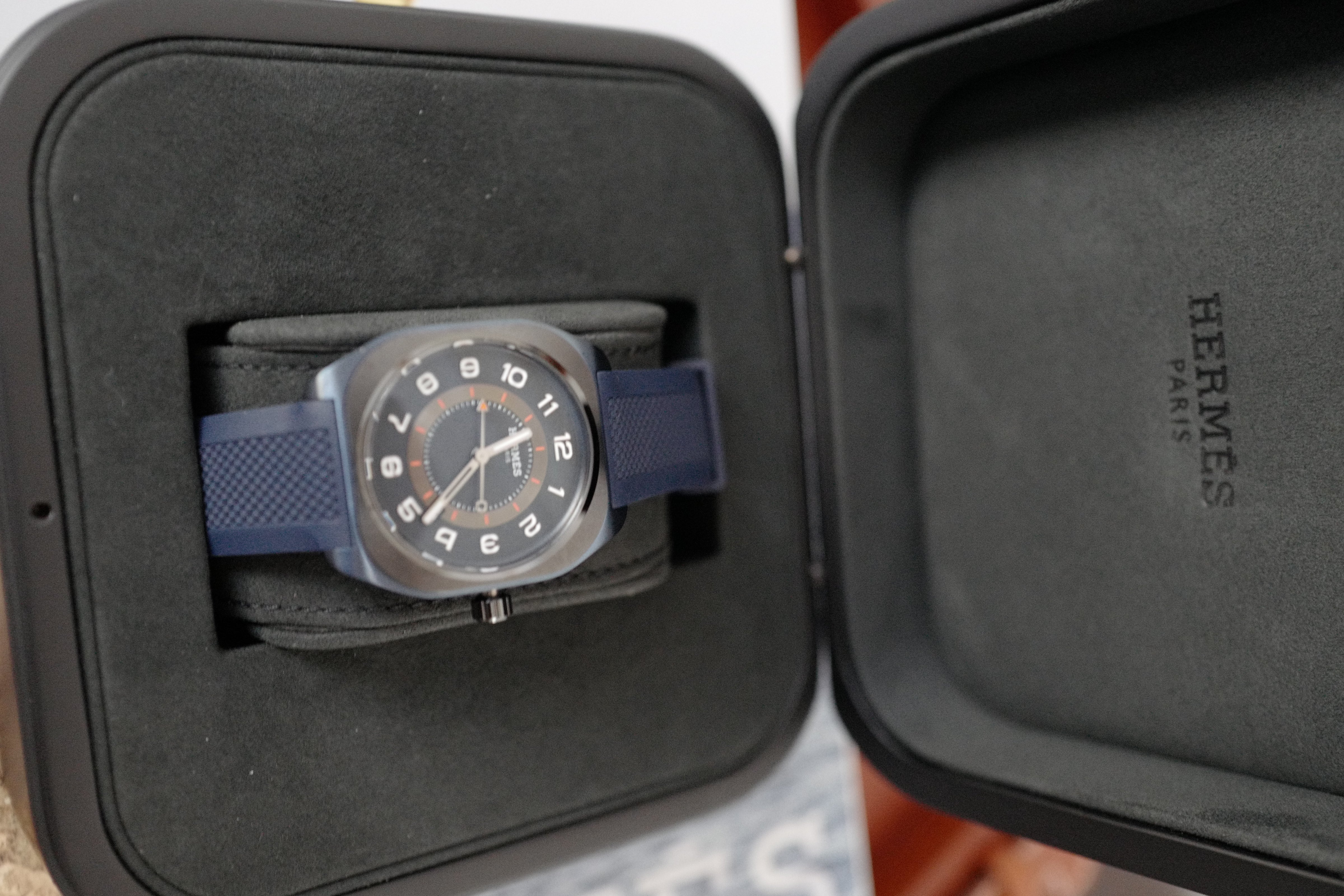 BNIB Hermes H08 Watch 42 MM In Titanium-Blue Edition Over $8K Retail