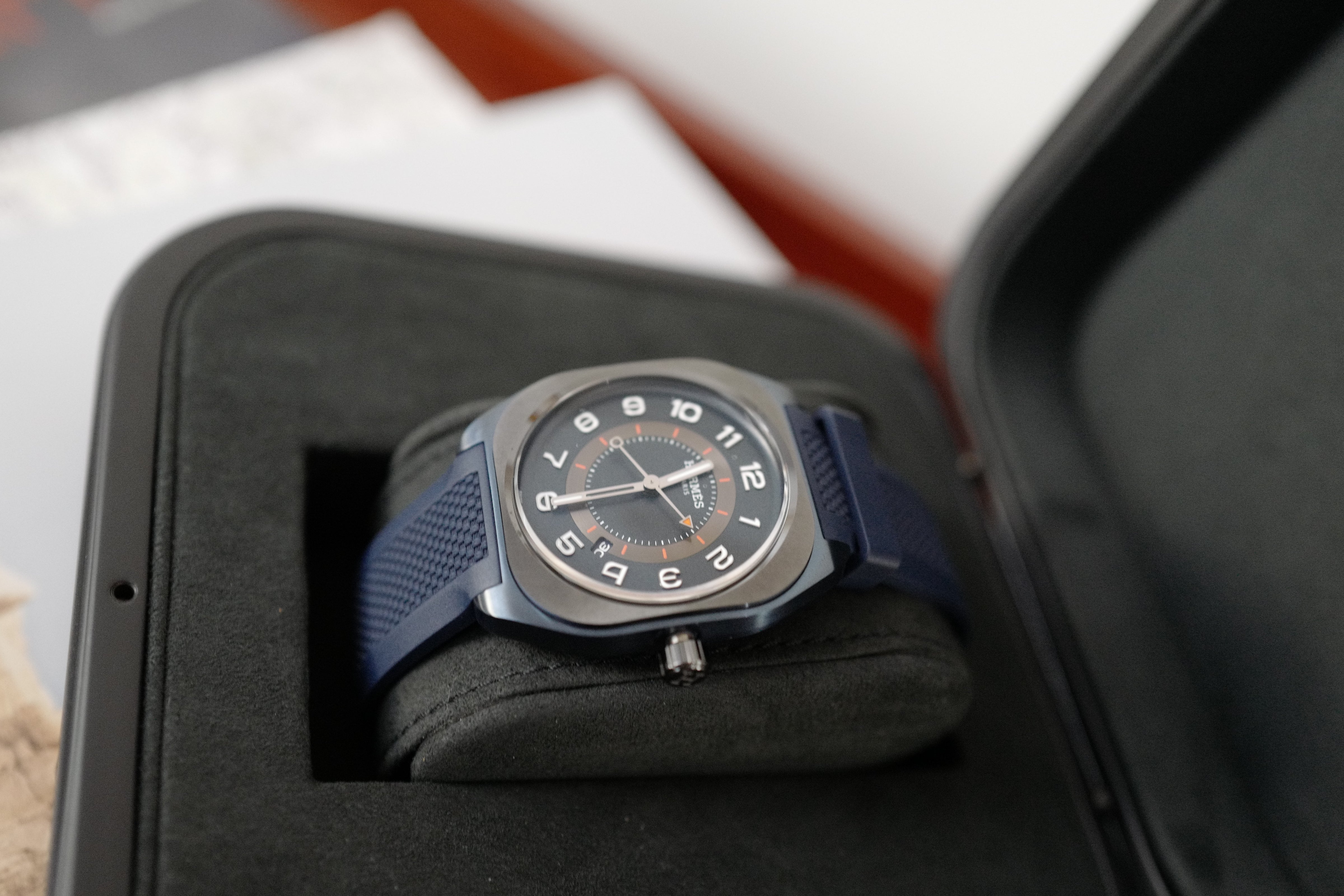 BNIB Hermes H08 Watch 42 MM In Titanium-Blue Edition Over $8K Retail