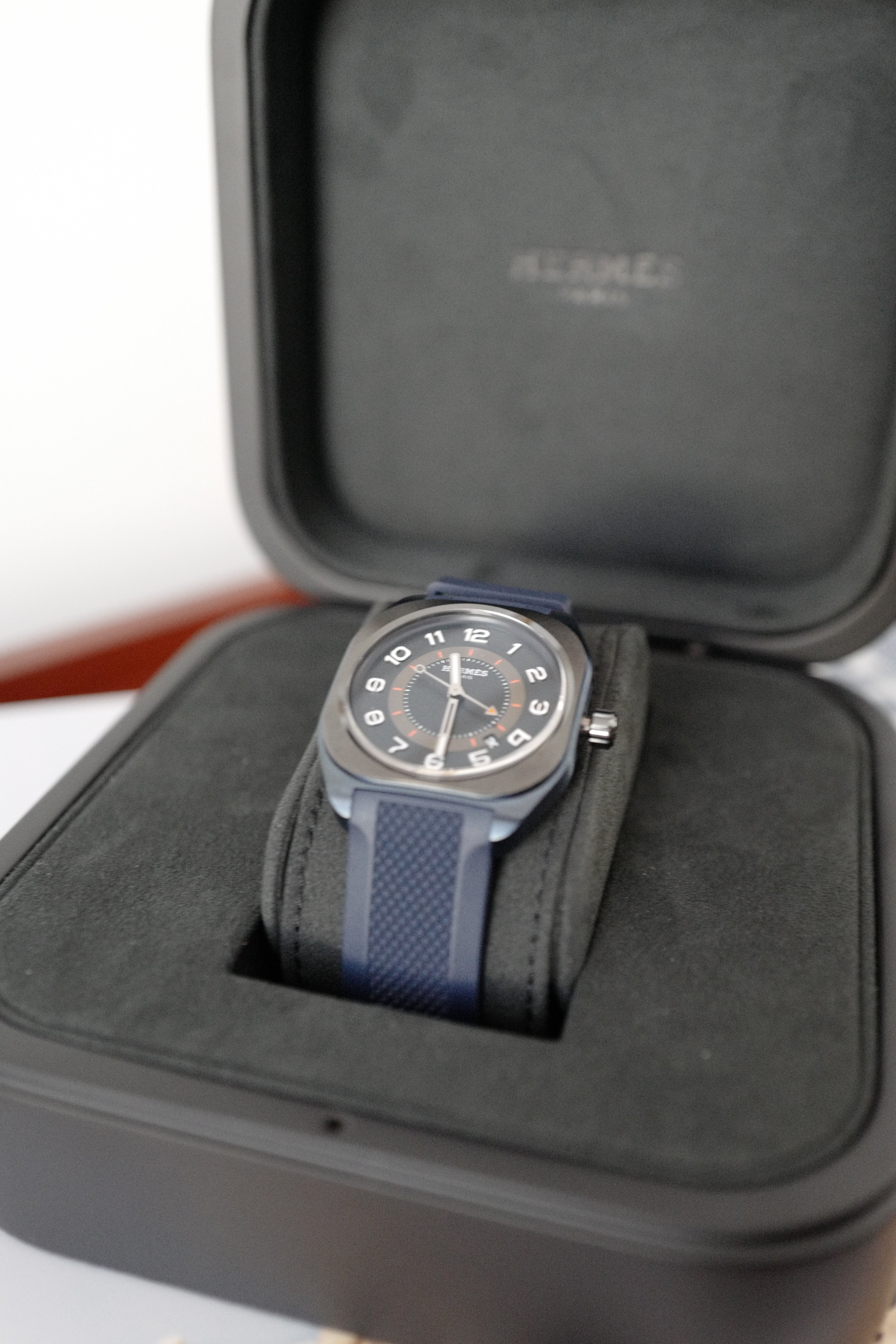 BNIB Hermes H08 Watch 42 MM In Titanium-Blue Edition Over $8K Retail