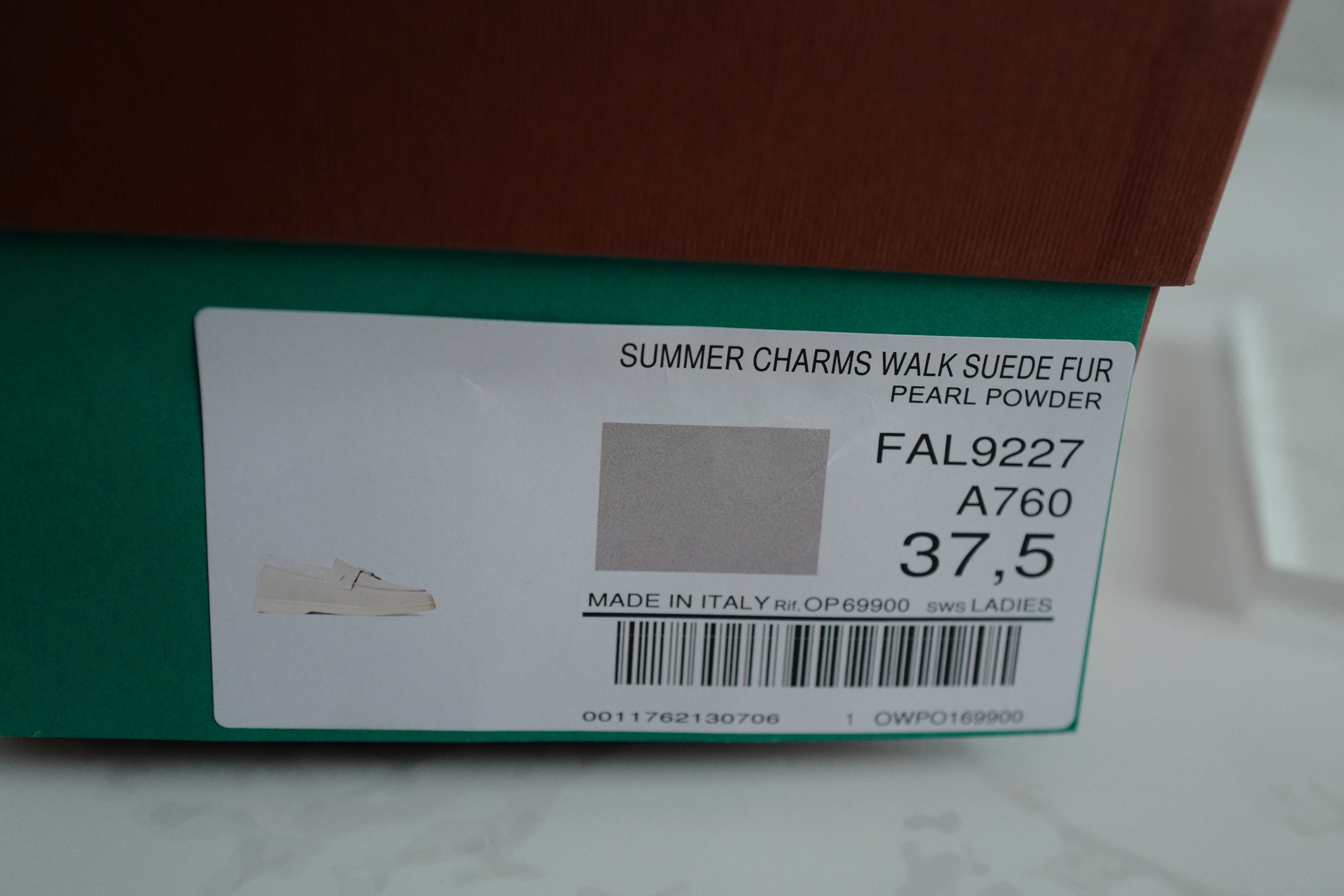 BNIB Loro Piana Summer Charms Walk Loafers In Shearling Powder Pearl size 37.5