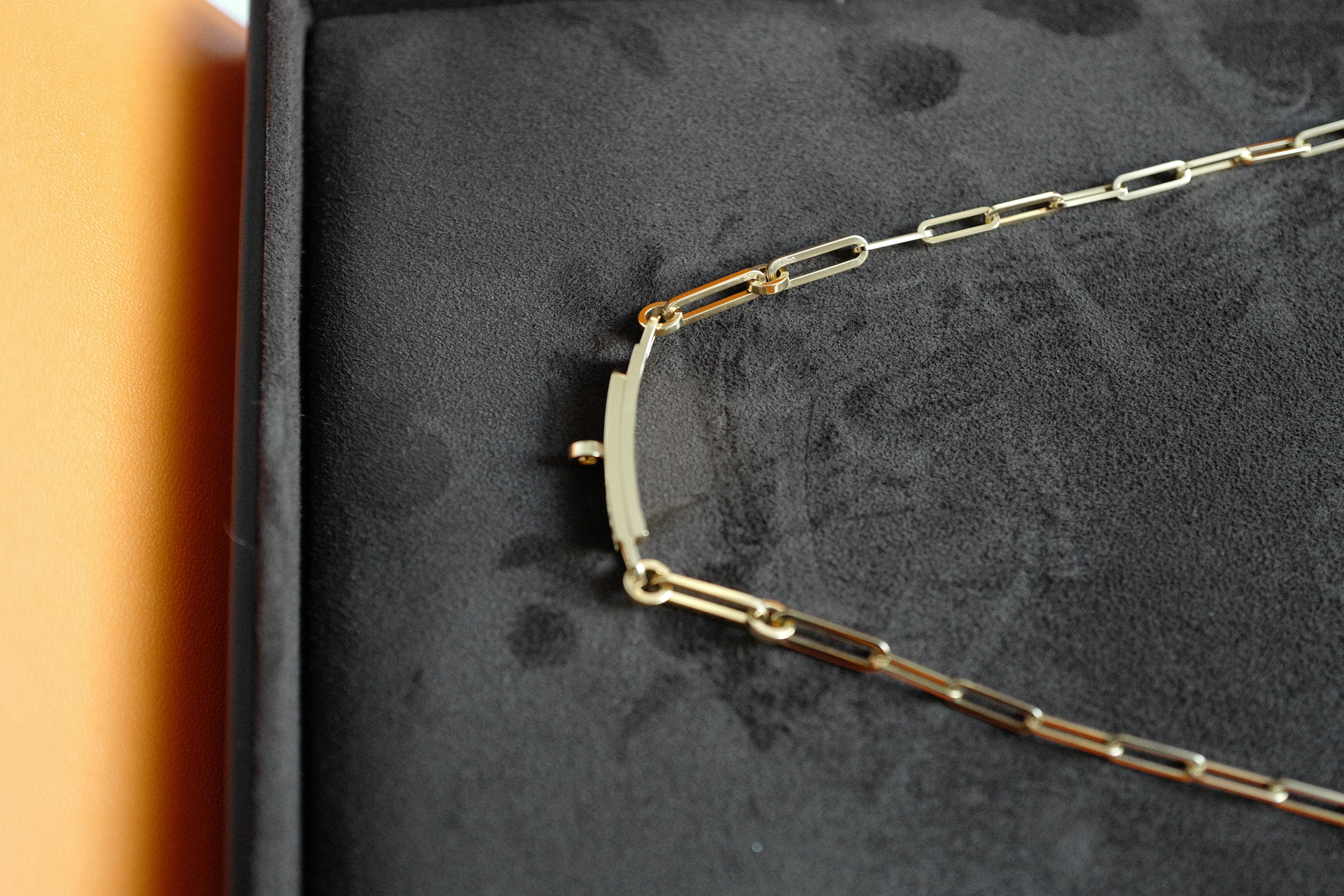 BNIB Hermes Kelly chaine Double Chain/Choker necklace diamonds Yellow Gold