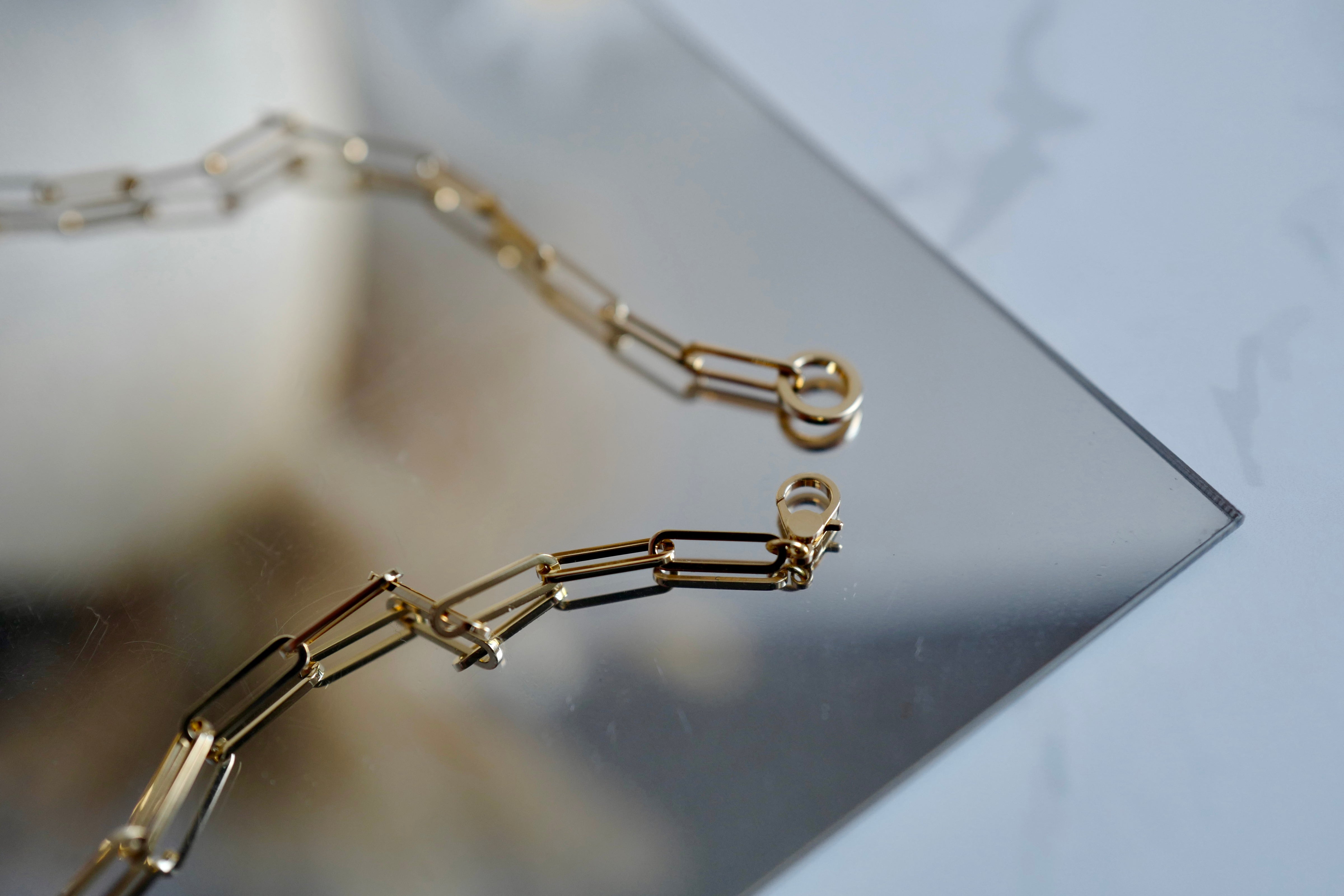 BNIB Hermes Kelly chaine Double Chain/Choker necklace diamonds Yellow Gold