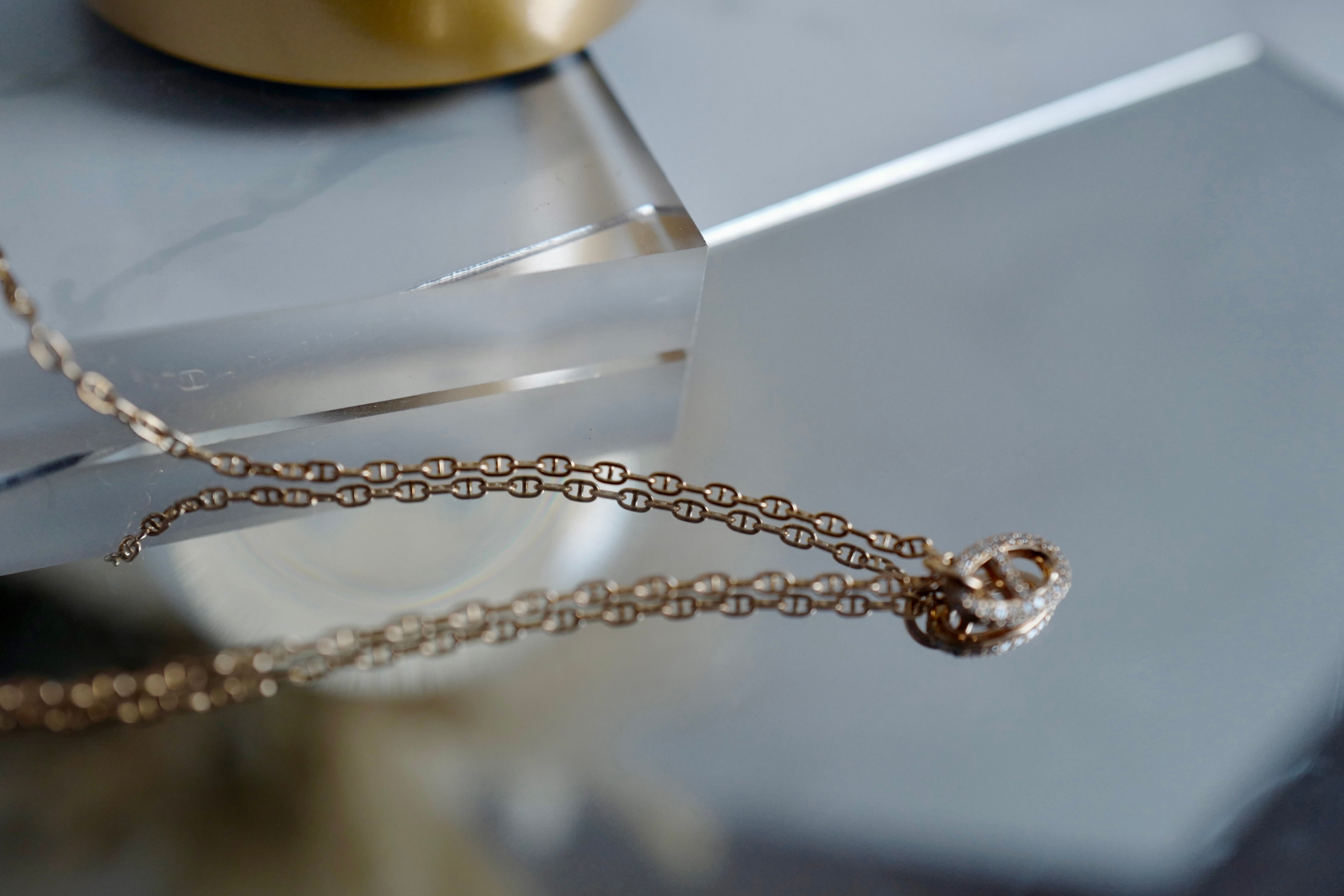 BNIB Hermes Necklace Pendentif Farandole Rose Gold 18K 400 ST Diamonds SH $10K